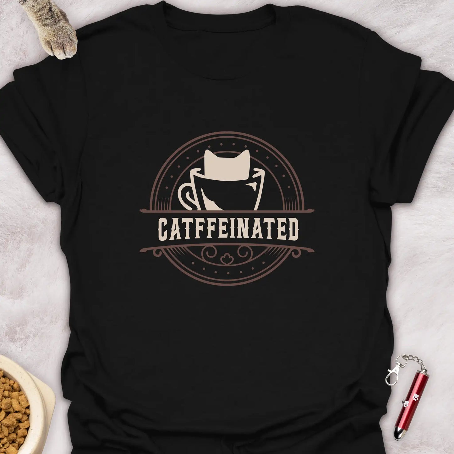 CATFFEINATED β VINTAGE COFFEE CAT T-SHIRT