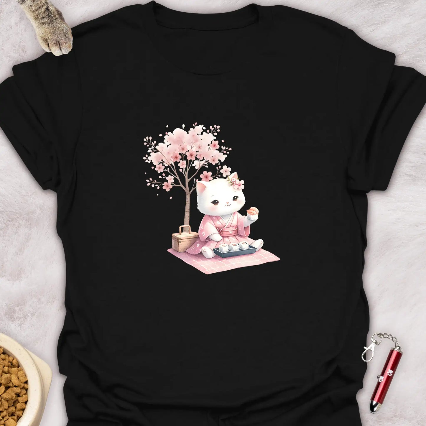 KIMONO KITTEN β SAKURA PICNIC KAWAII CAT T-SHIRT
