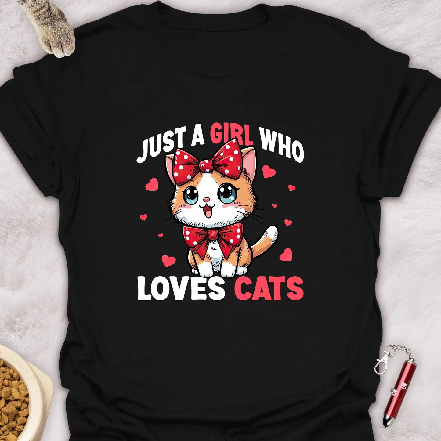 JUST A GIRL WHO LOVES CATS β KAWAII STYLE CAT T-SHIRT