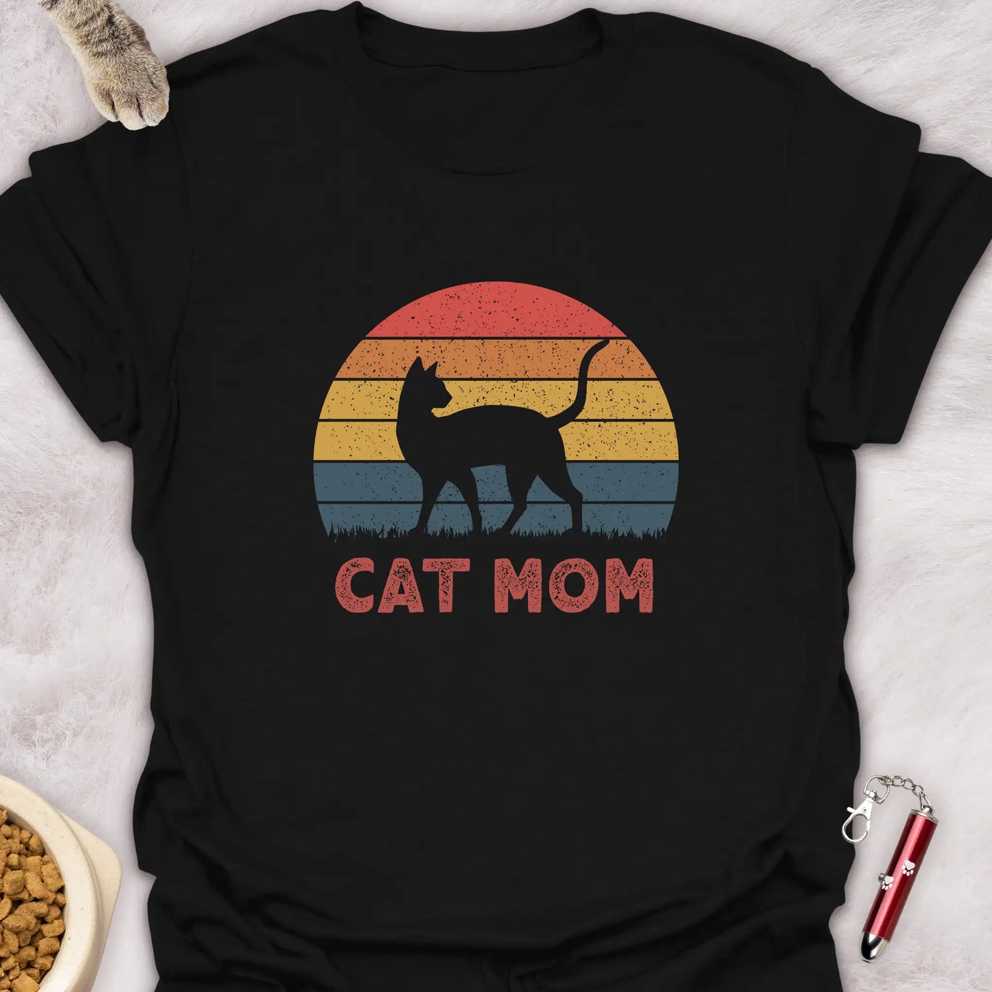 CAT MOM β VINTAGE SUNSET SILHOUETTE T-SHIRT