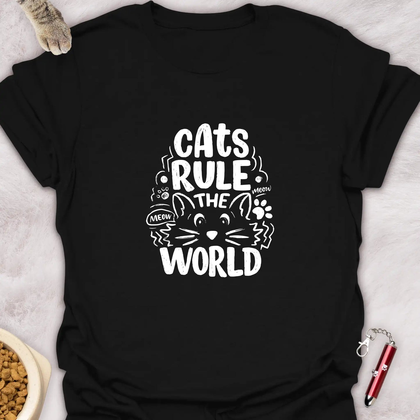 CATS RULE THE WORLD β PLAYFUL CAT T-SHIRT