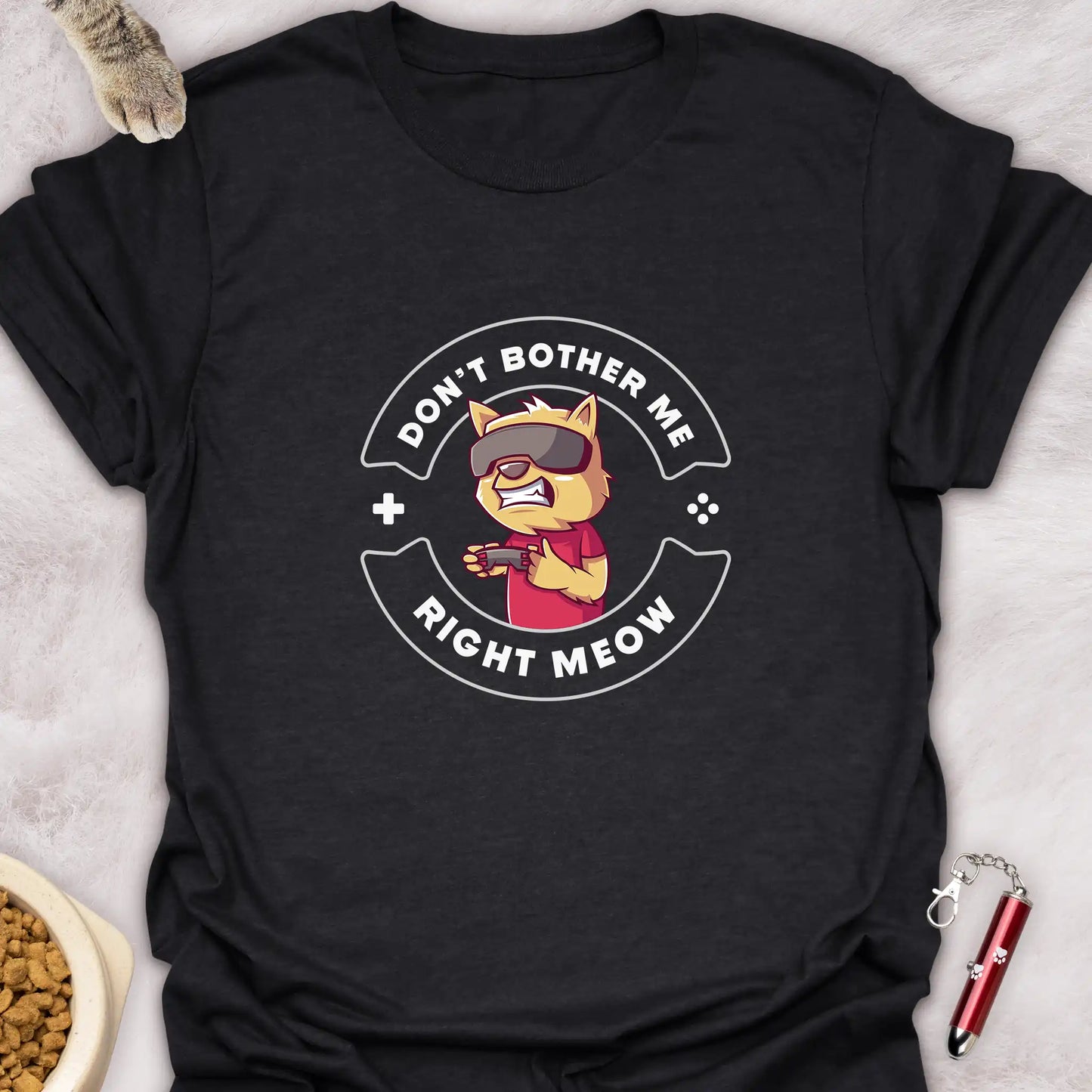 DON’T BOTHER ME RIGHT MEOW – FUNNY GAMER CAT T-SHIRT