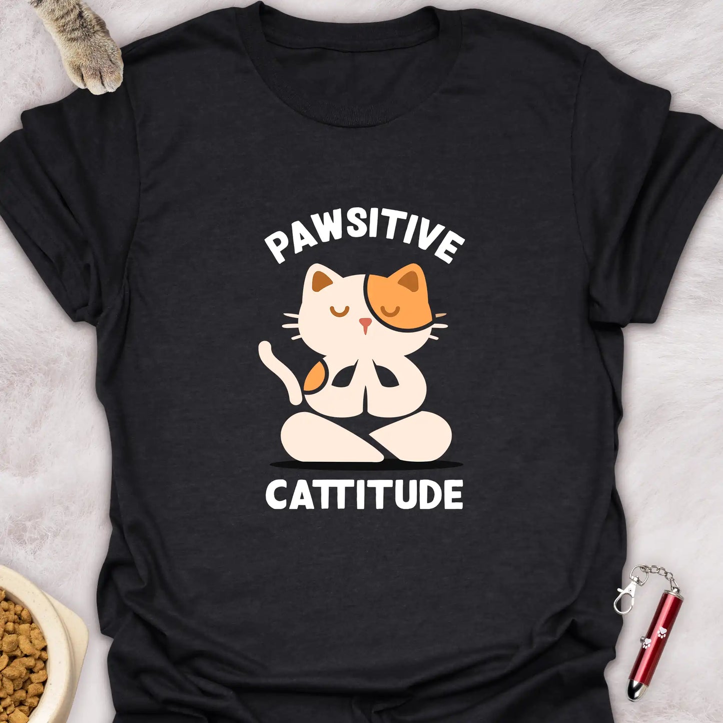 PAWSITIVE CATTITUDE YOGA CAT T-SHIRT