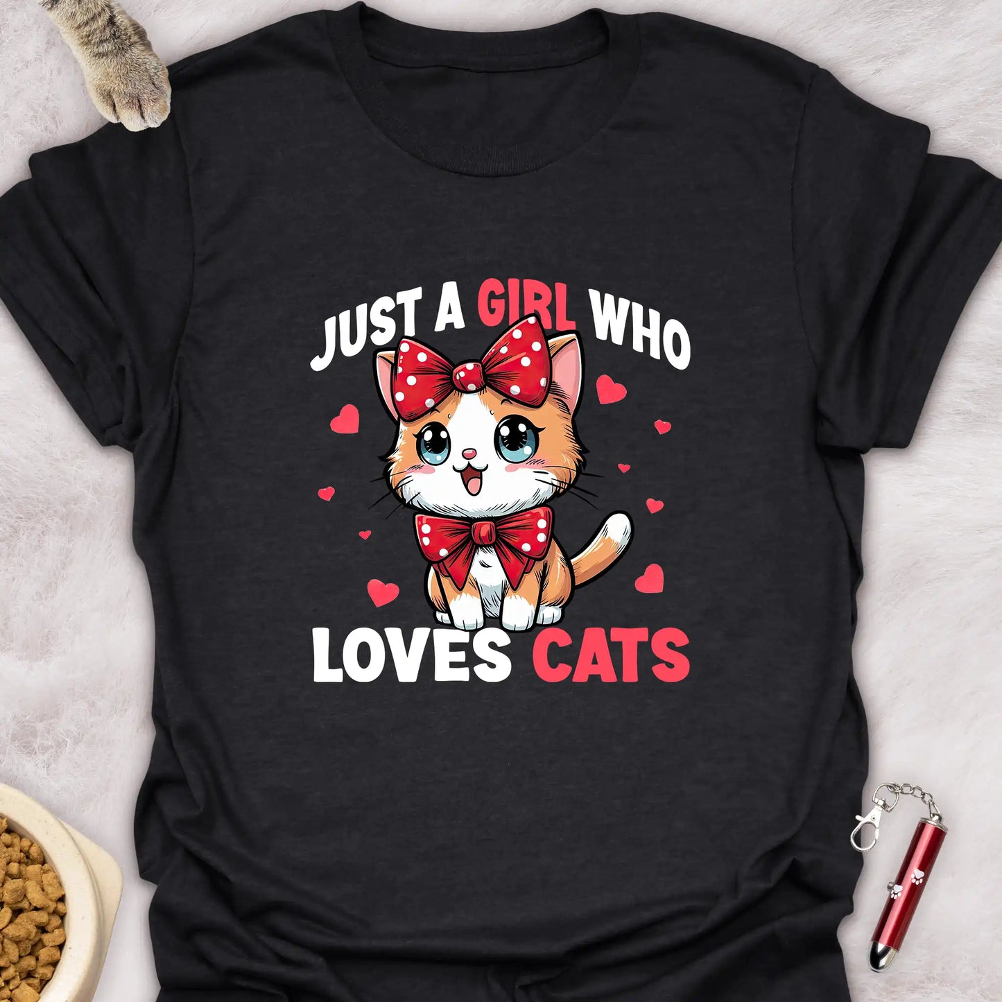 JUST A GIRL WHO LOVES CATS β KAWAII STYLE CAT T-SHIRT
