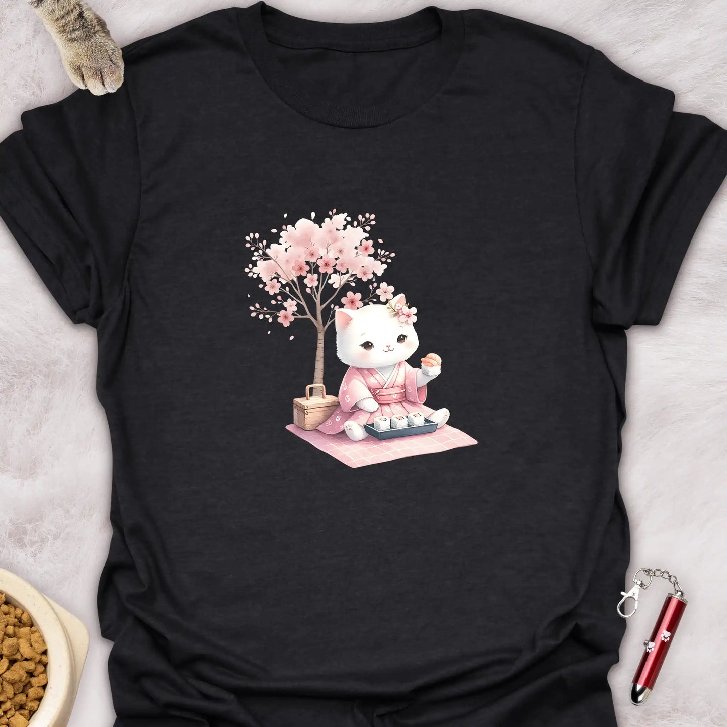 KIMONO KITTEN β SAKURA PICNIC KAWAII CAT T-SHIRT
