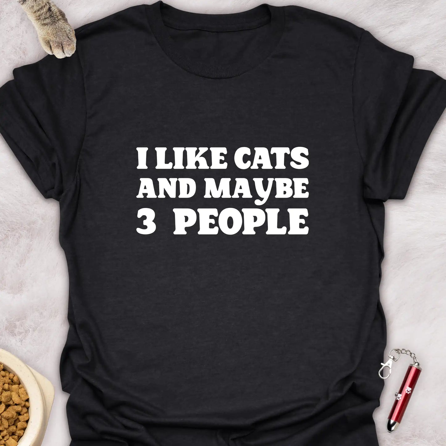 I LIKE CATS AND MAYBE 3 PEOPLE β RETRO STYLE CAT T-SHIRT