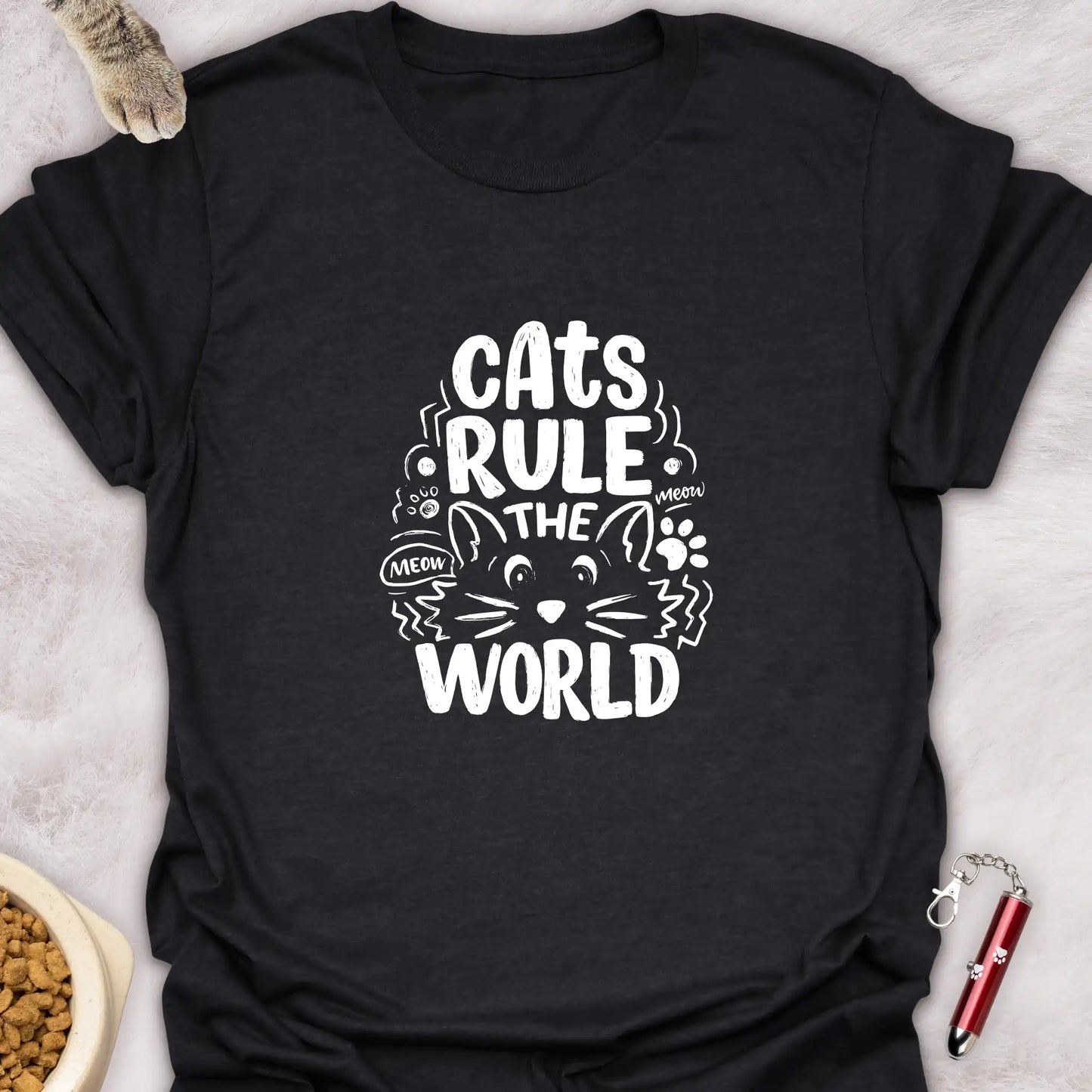 CATS RULE THE WORLD β PLAYFUL CAT T-SHIRT