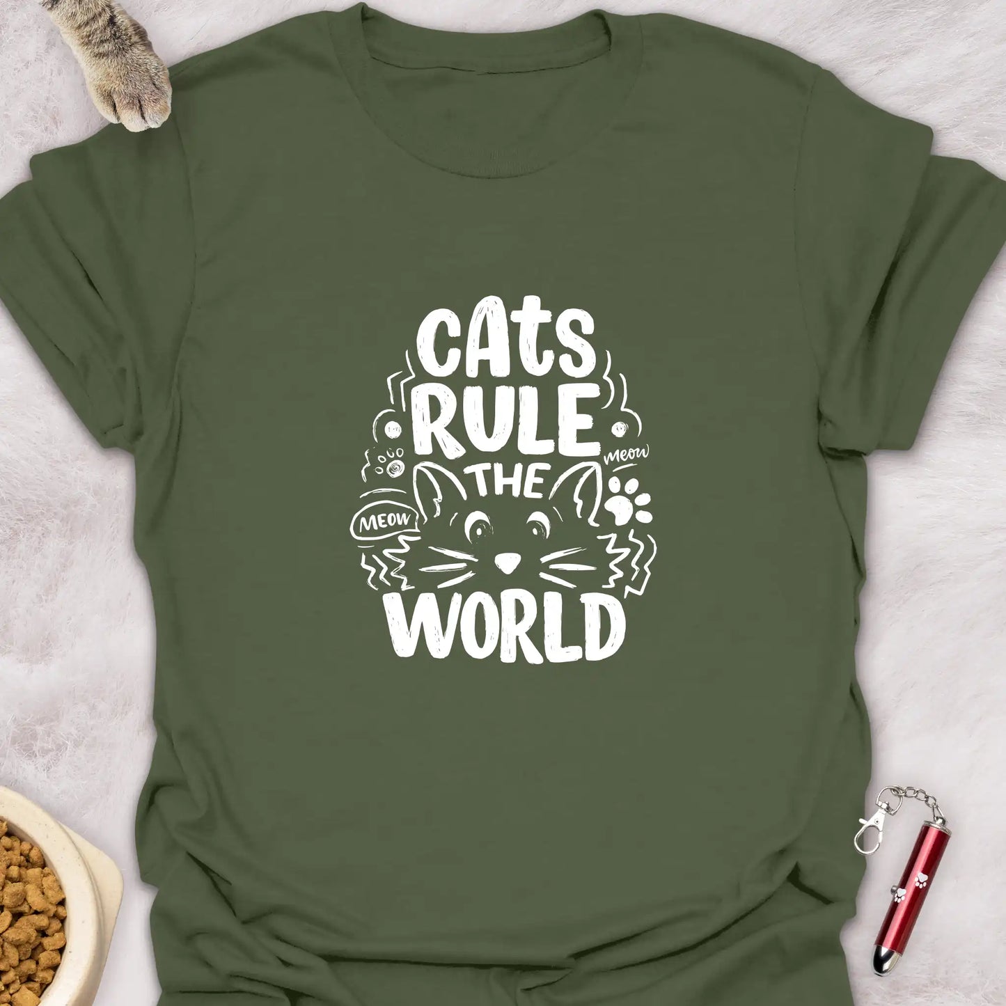 CATS RULE THE WORLD β PLAYFUL CAT T-SHIRT