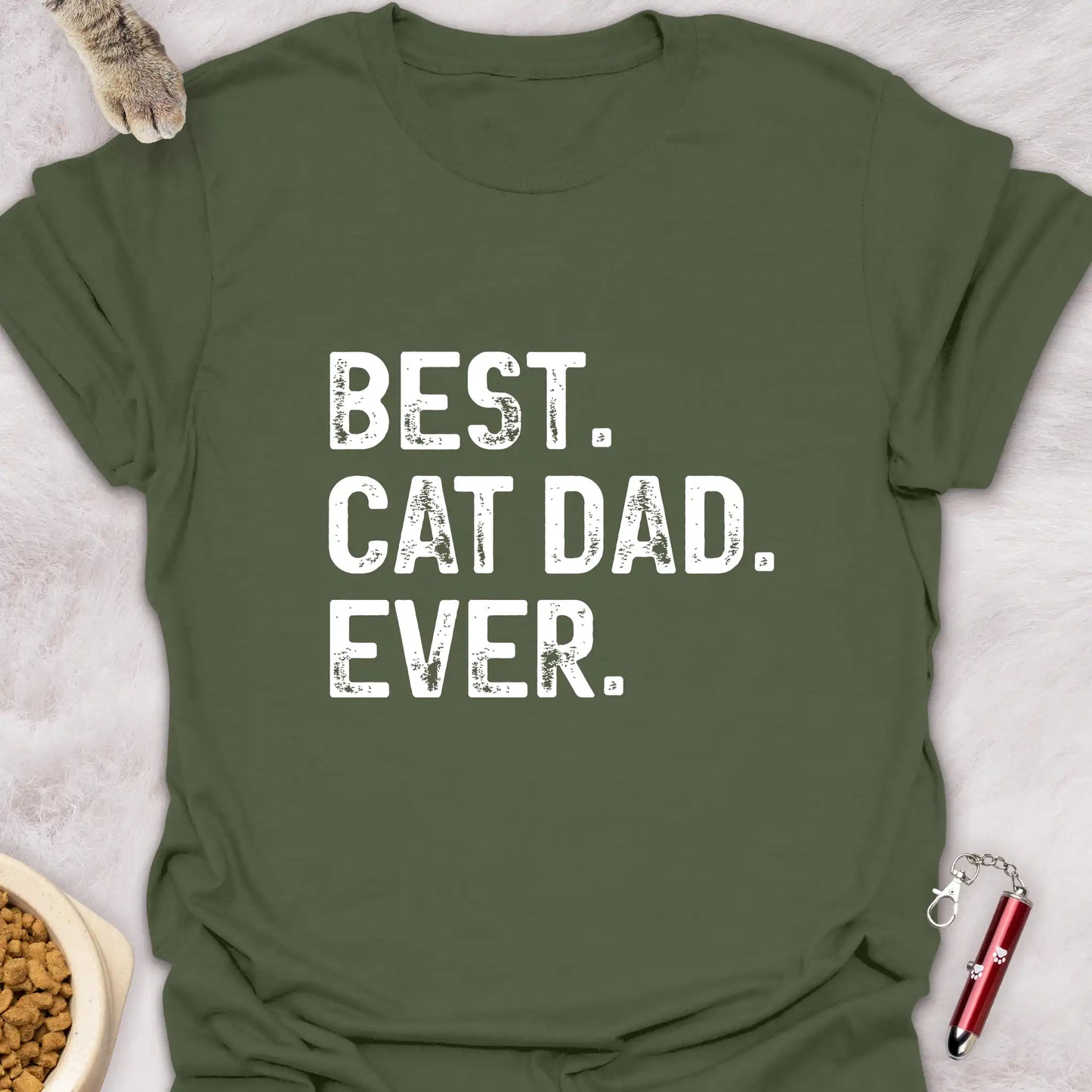 BEST CAT DAD EVER β DISTRESSED TEXT DESIGN T-SHIRT