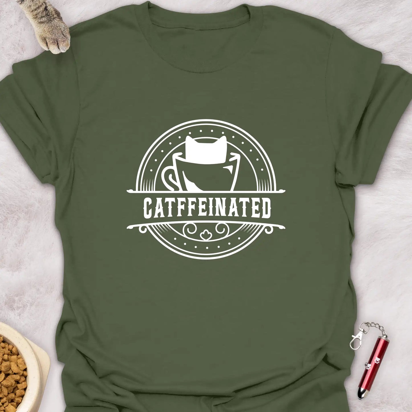 CATFFEINATED β VINTAGE COFFEE CAT T-SHIRT