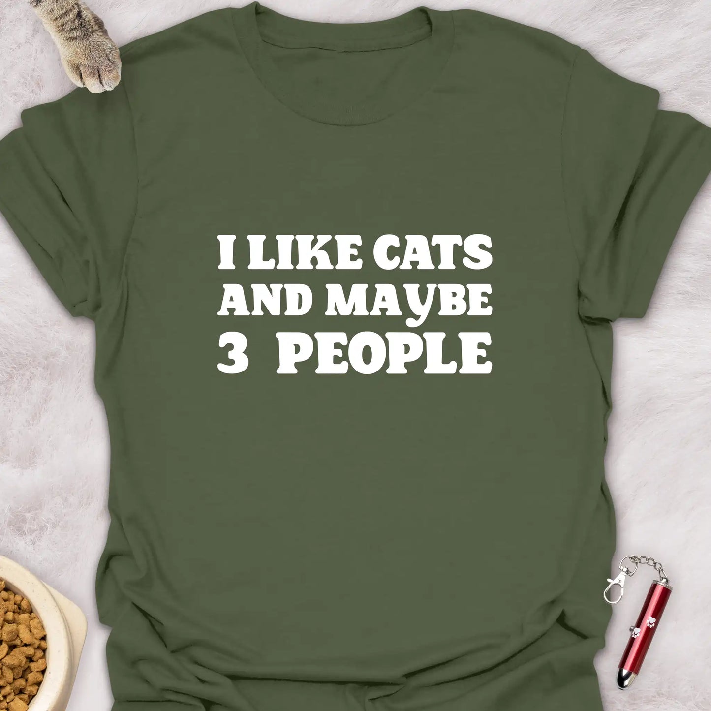 I LIKE CATS AND MAYBE 3 PEOPLE β RETRO STYLE CAT T-SHIRT