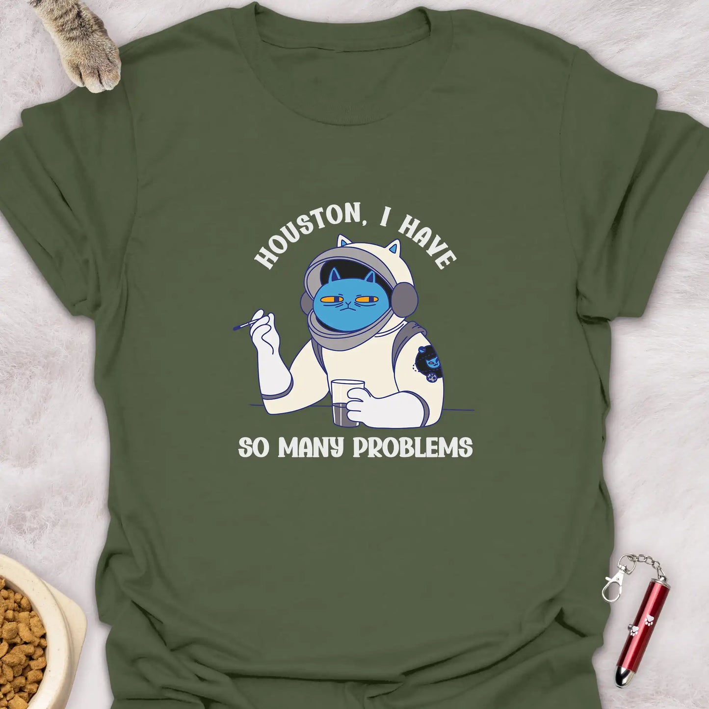 HOUSTON I HAVE SO MANY PROBLEMS β SARCASTIC ASTRONAUT CAT T-SHIRT