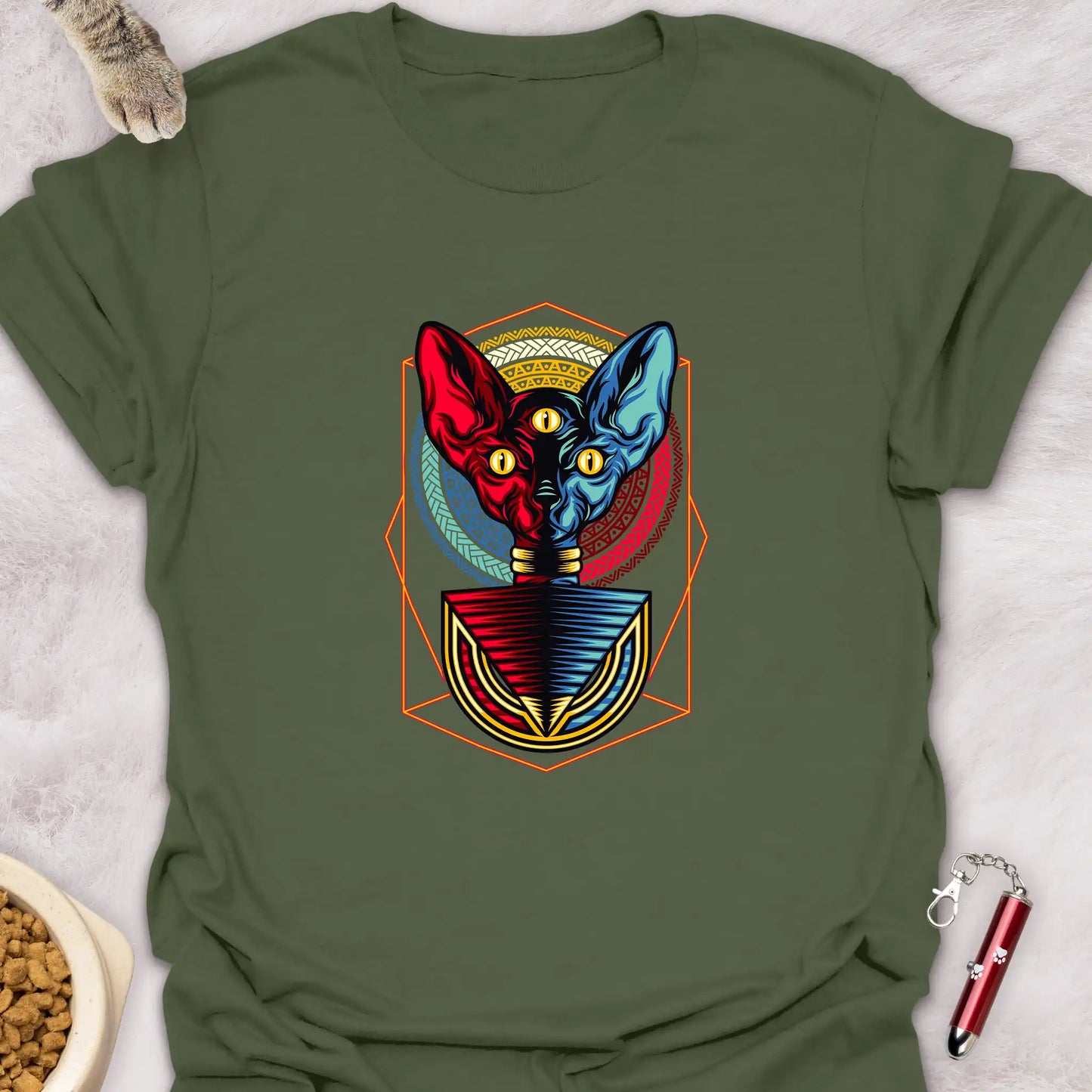 SPHYNX CAT β MYSTICAL THIRD EYE DESIGN CAT T-SHIRT