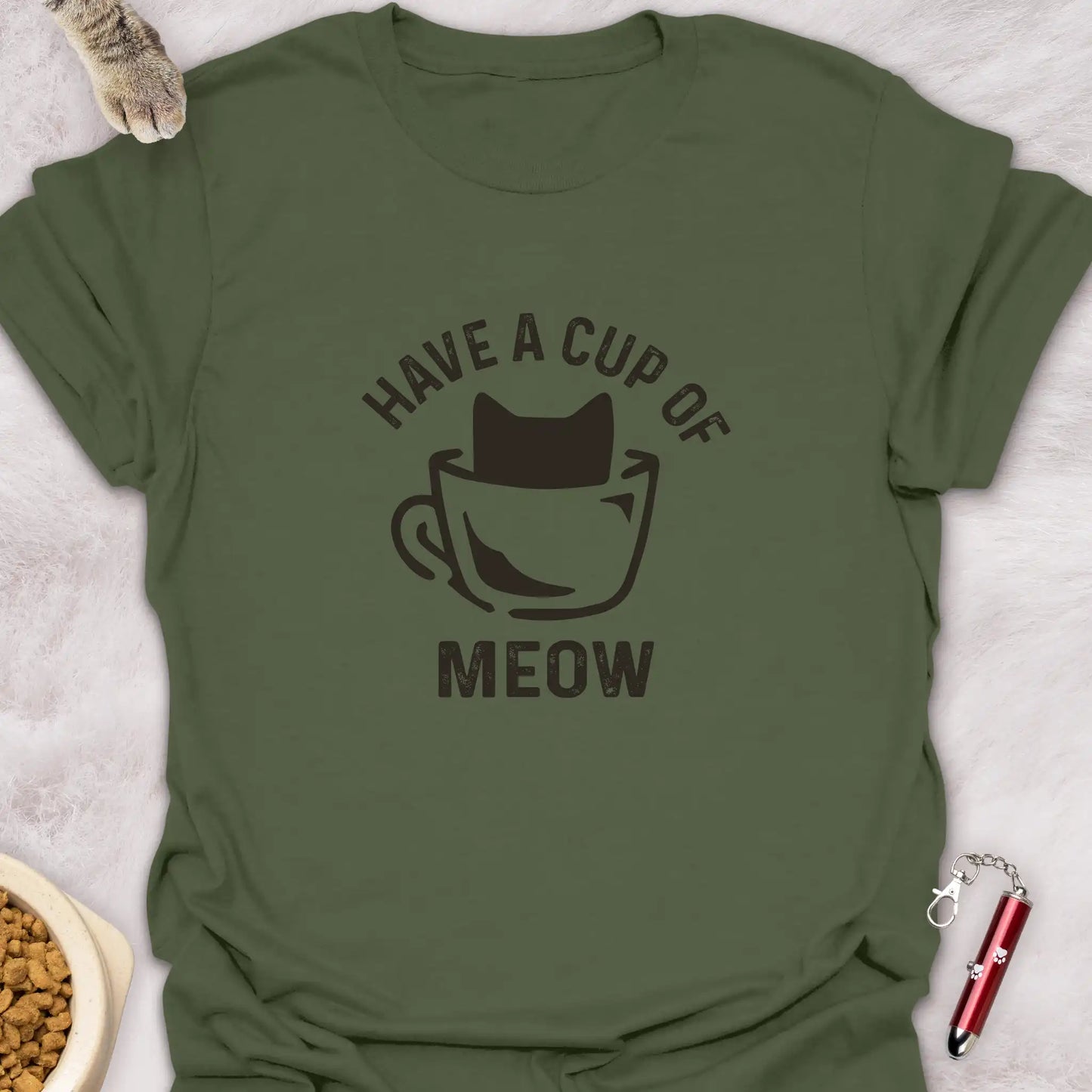 HAVE A CUP OF MEOW β FUNNY CAT COFFEE T-SHIRT