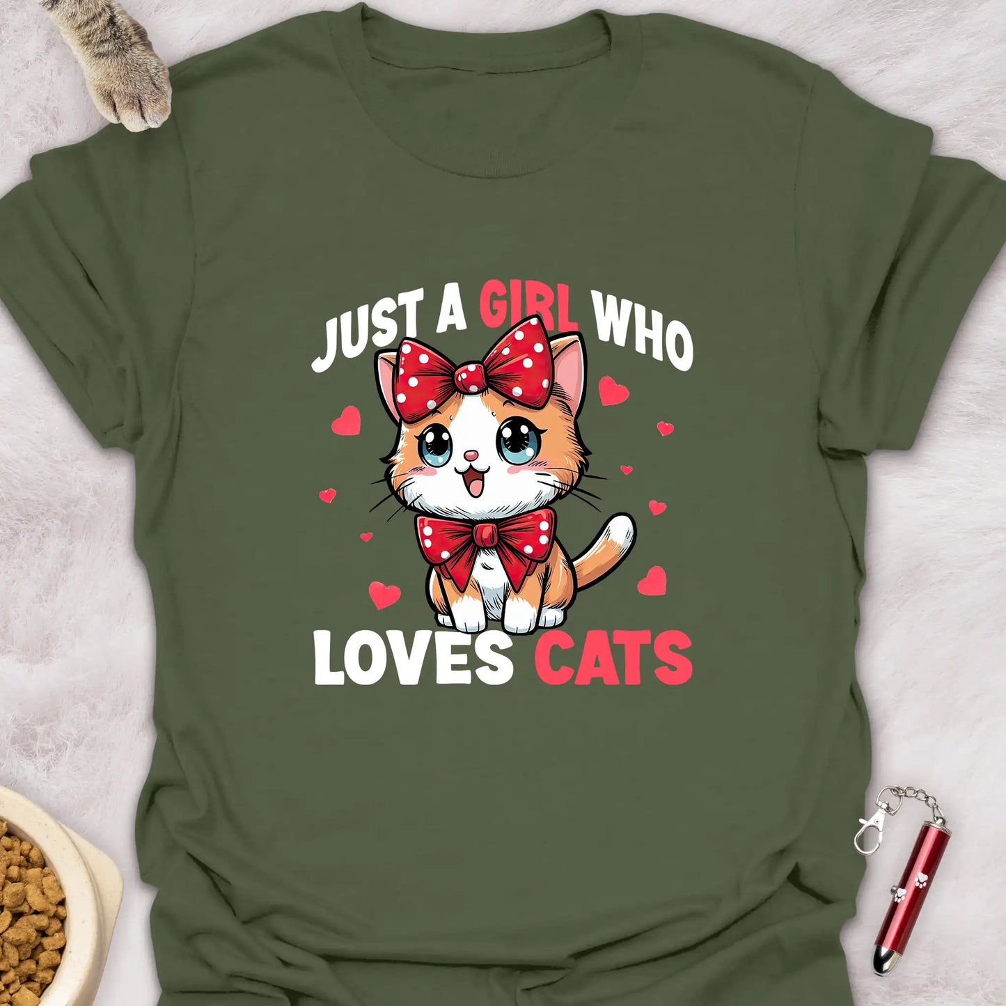 JUST A GIRL WHO LOVES CATS β KAWAII STYLE CAT T-SHIRT