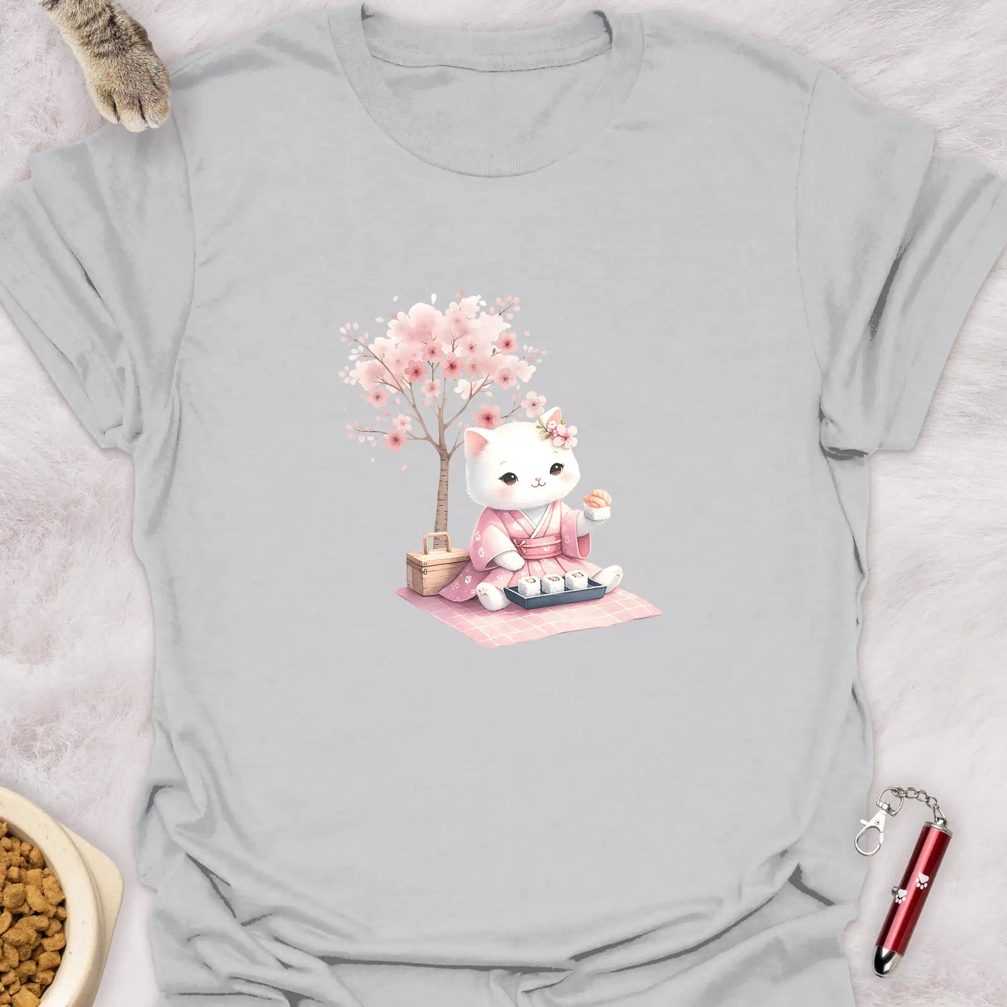 KIMONO KITTEN β SAKURA PICNIC KAWAII CAT T-SHIRT