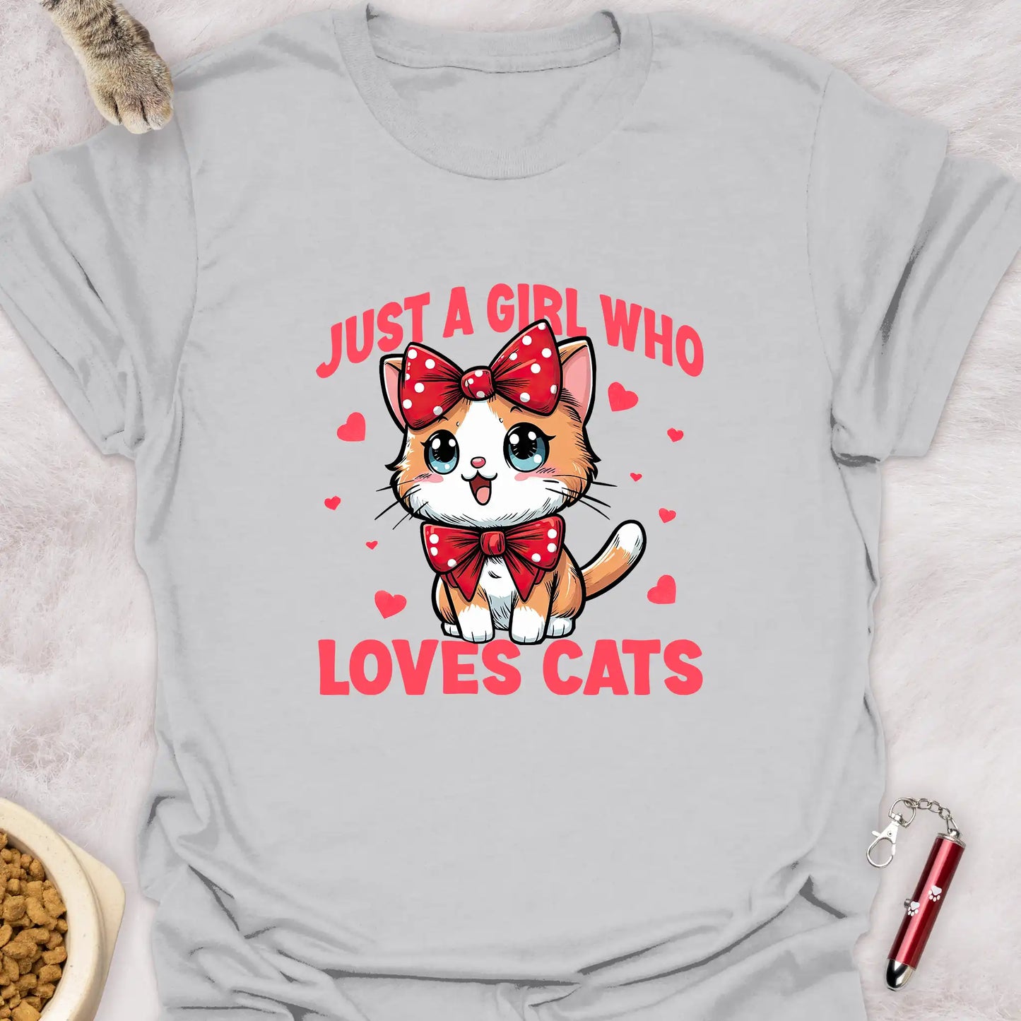 JUST A GIRL WHO LOVES CATS β KAWAII STYLE CAT T-SHIRT