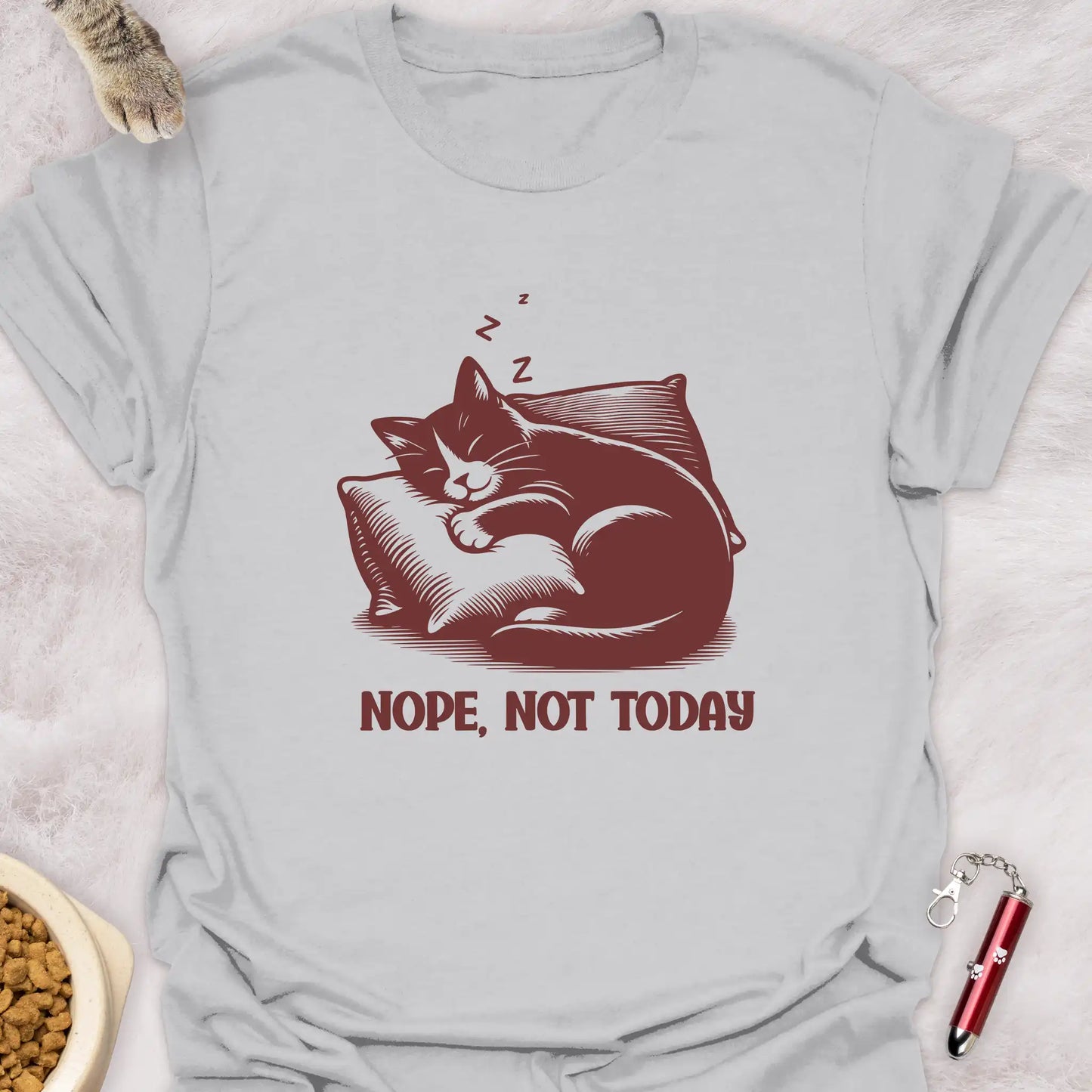 NOPE, NOT TODAY β SLEEPING CAT FUNNY CAT T-SHIRT