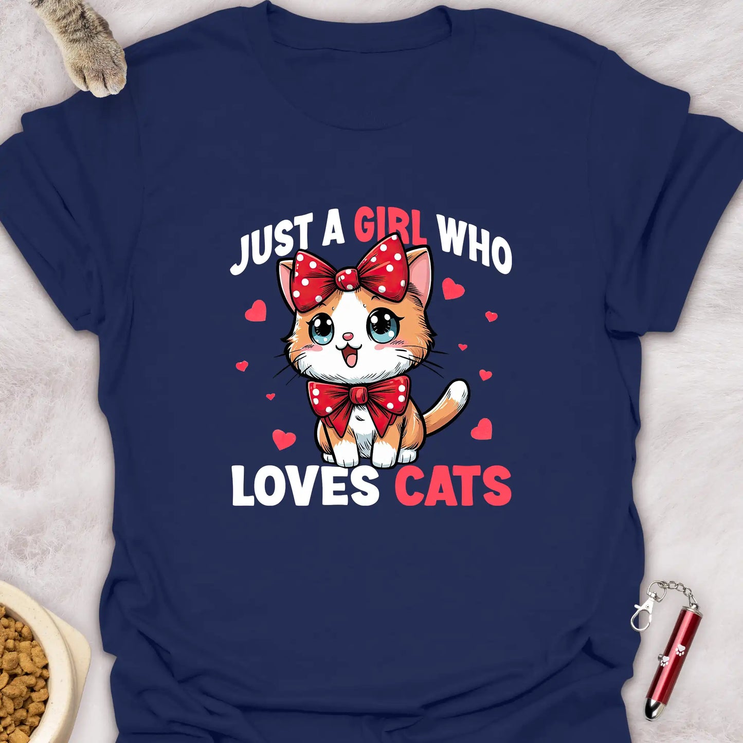 JUST A GIRL WHO LOVES CATS β KAWAII STYLE CAT T-SHIRT
