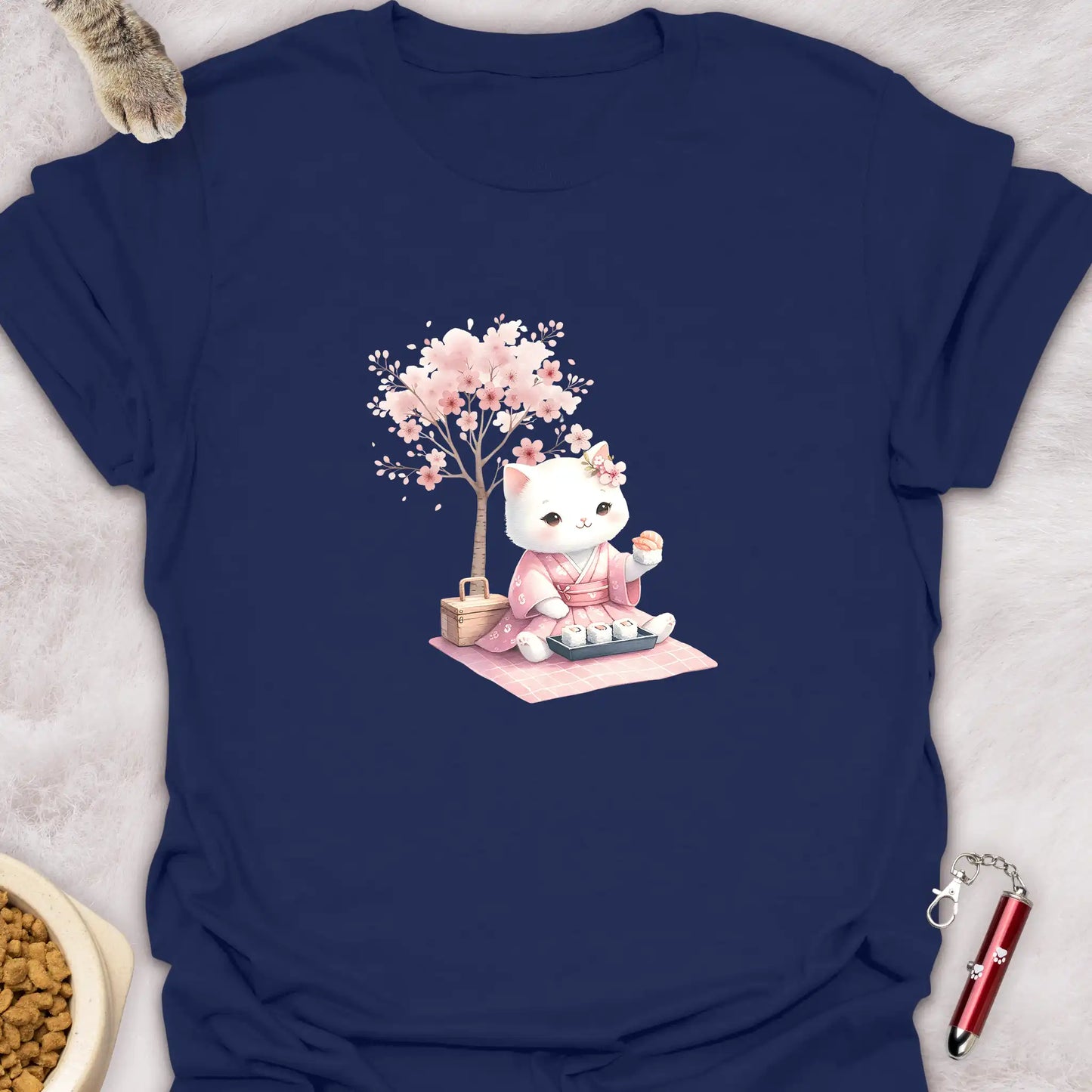 KIMONO KITTEN β SAKURA PICNIC KAWAII CAT T-SHIRT