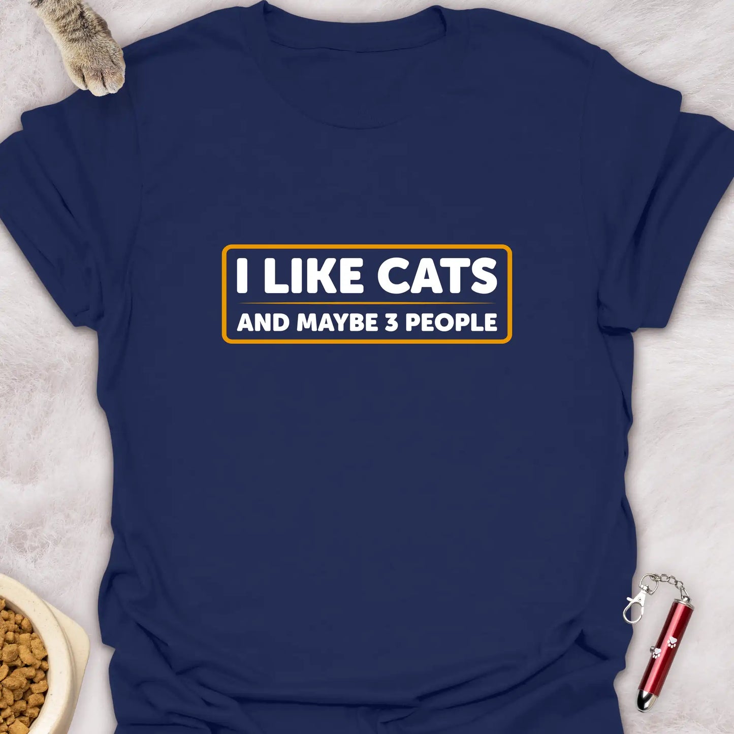 I LIKE CATS AND MAYBE 3 PEOPLE β FUNNY CAT T-SHIRT