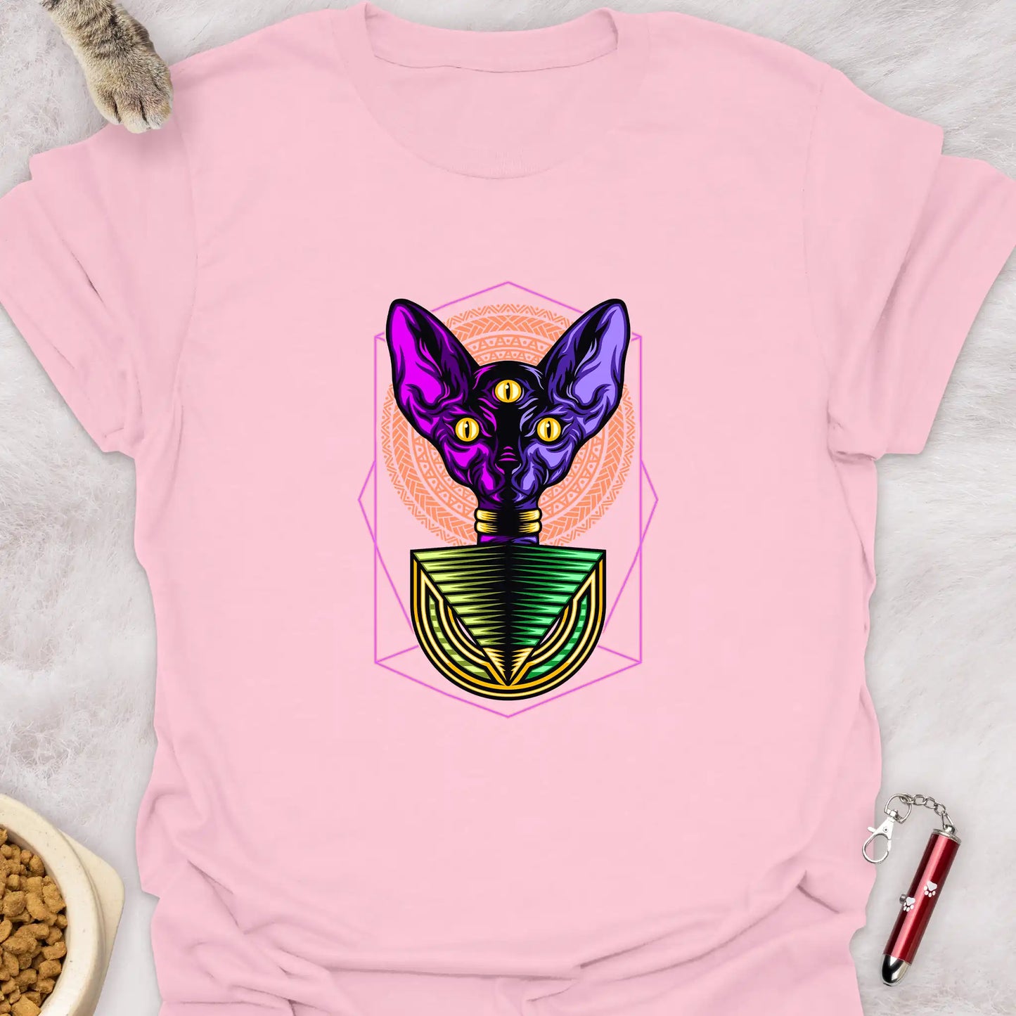 SPHYNX CAT β MYSTICAL THIRD EYE DESIGN CAT T-SHIRT