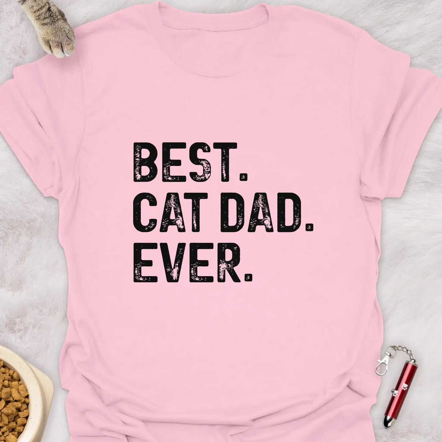 BEST CAT DAD EVER β DISTRESSED TEXT DESIGN T-SHIRT