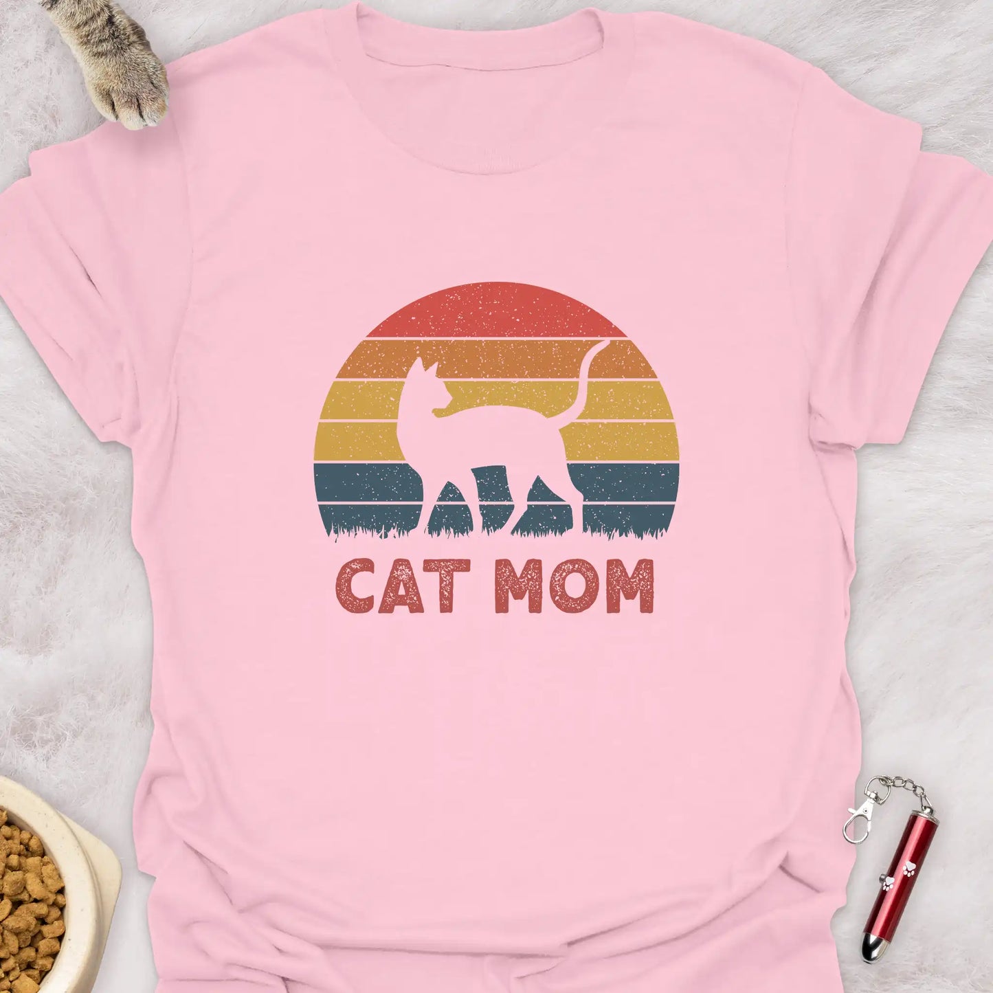 CAT MOM β VINTAGE SUNSET SILHOUETTE T-SHIRT