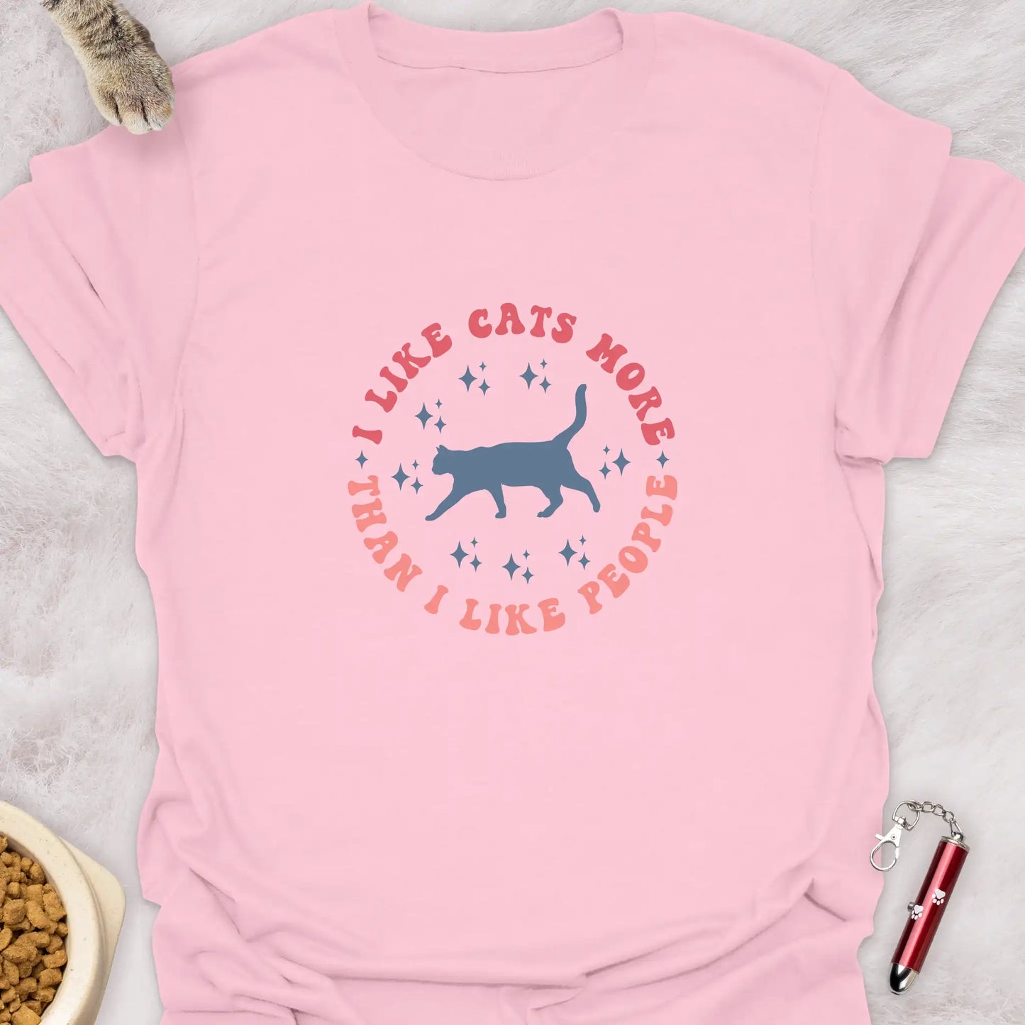I LIKE CATS MORE THAN I LIKE PEOPLE β RETRO MINIMALIST FUNNY CAT T-SHIRT