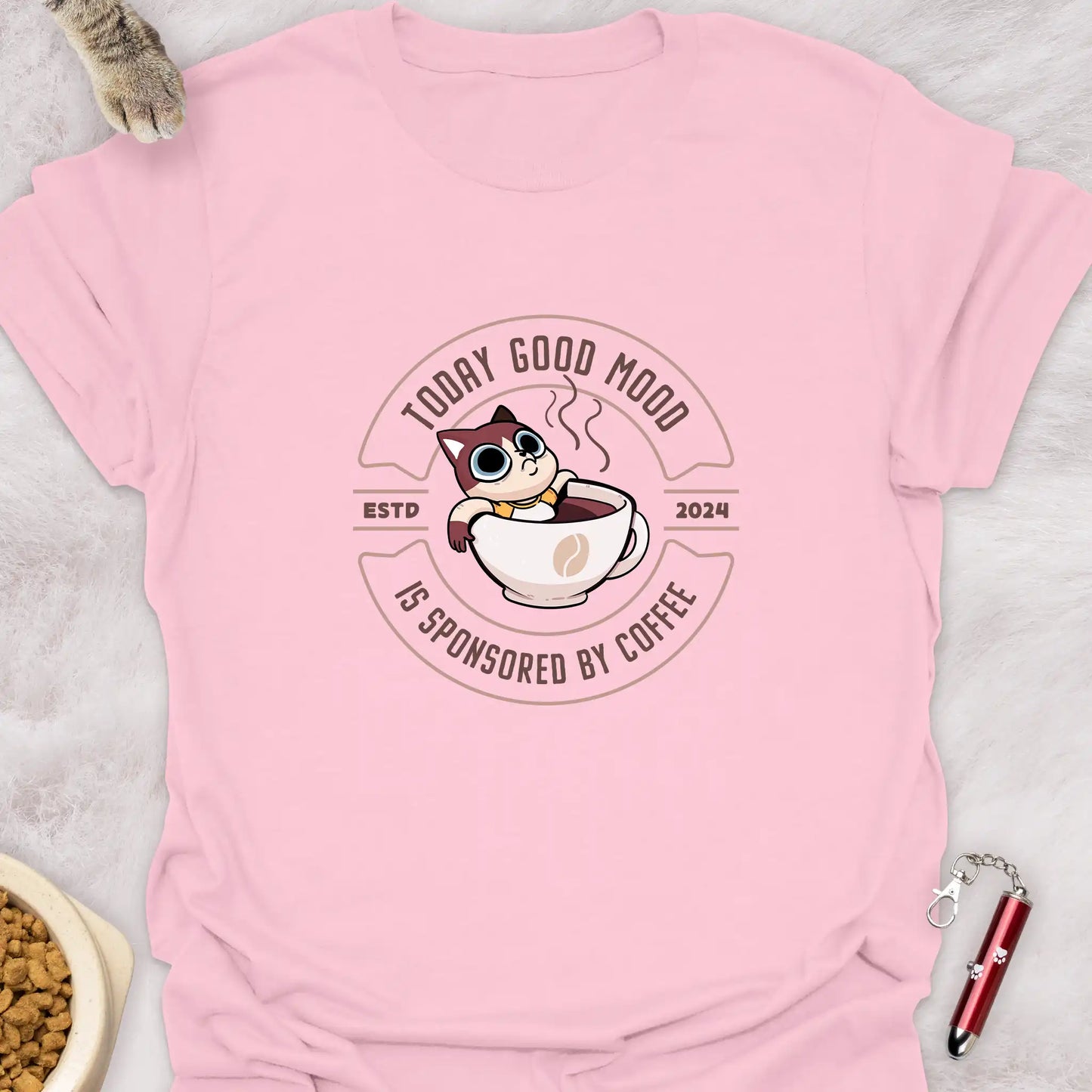TODAY GOOD MOOD IS SPONSORED BY COFFEE β KAWAII COFFEE CAT T-SHIRT