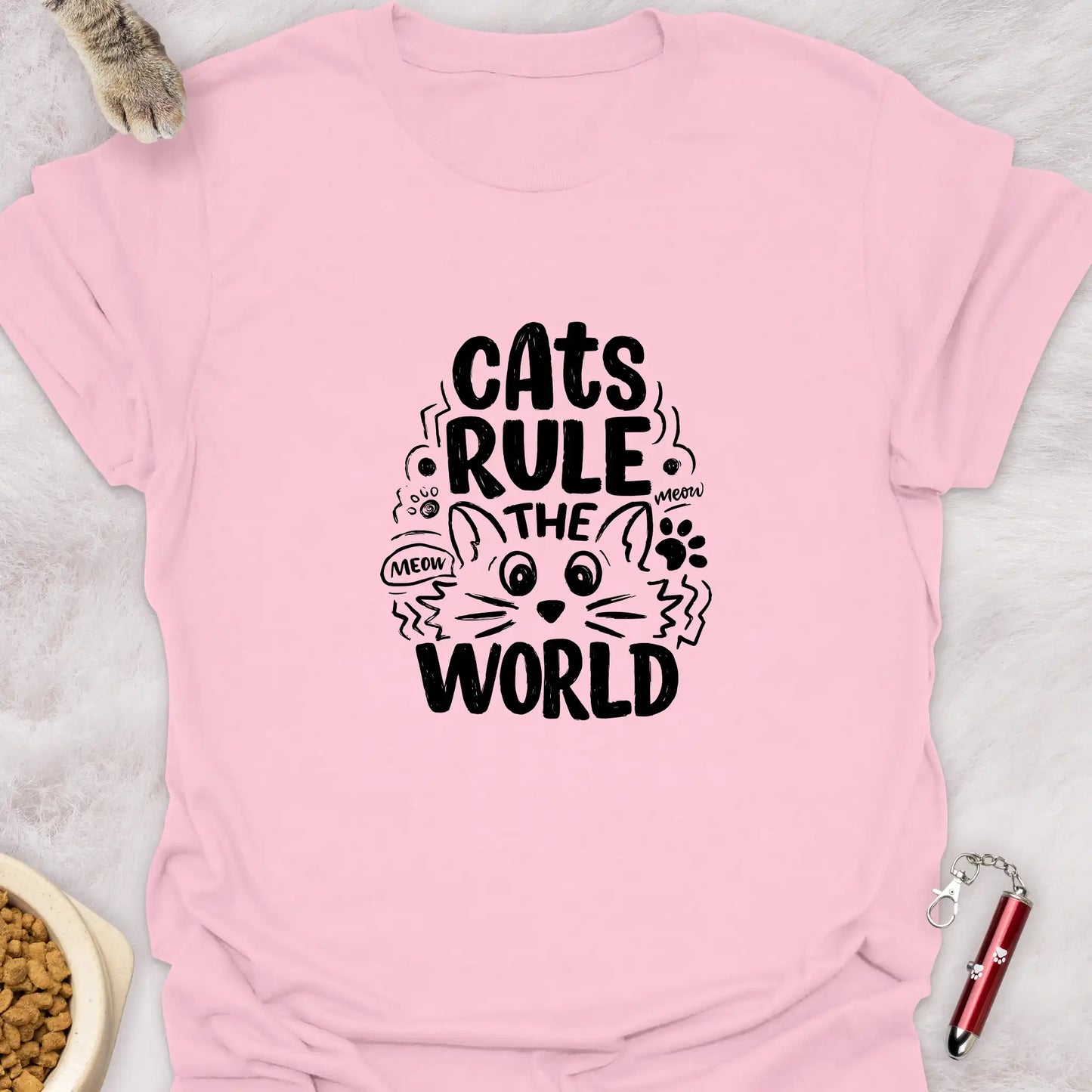 CATS RULE THE WORLD β PLAYFUL CAT T-SHIRT