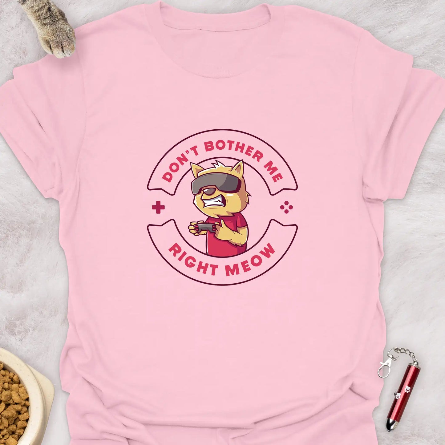 DON’T BOTHER ME RIGHT MEOW – FUNNY GAMER CAT T-SHIRT