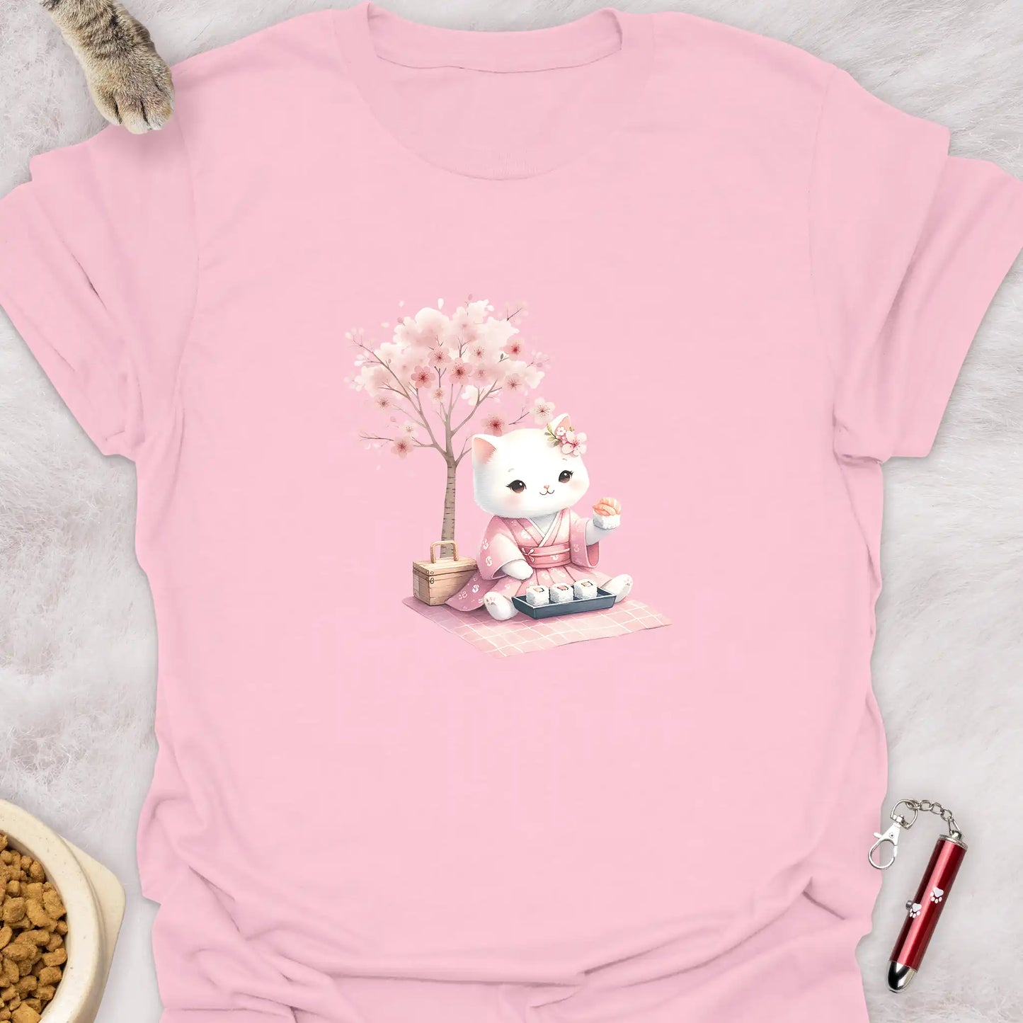 KIMONO KITTEN β SAKURA PICNIC KAWAII CAT T-SHIRT