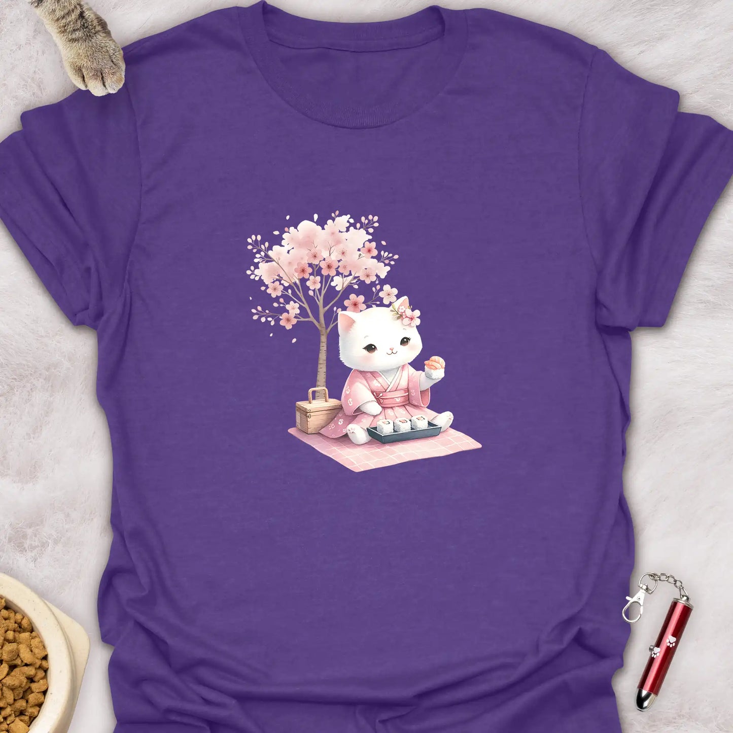 KIMONO KITTEN β SAKURA PICNIC KAWAII CAT T-SHIRT