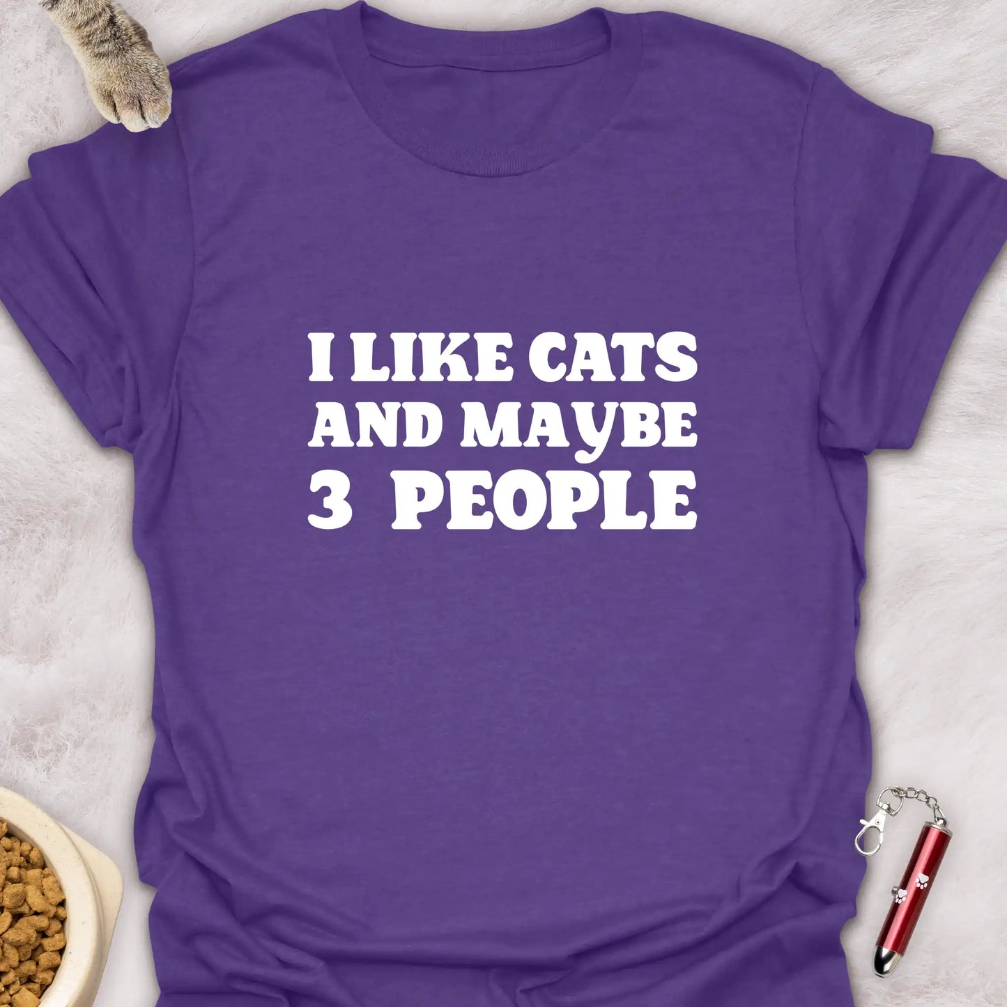I LIKE CATS AND MAYBE 3 PEOPLE β RETRO STYLE CAT T-SHIRT