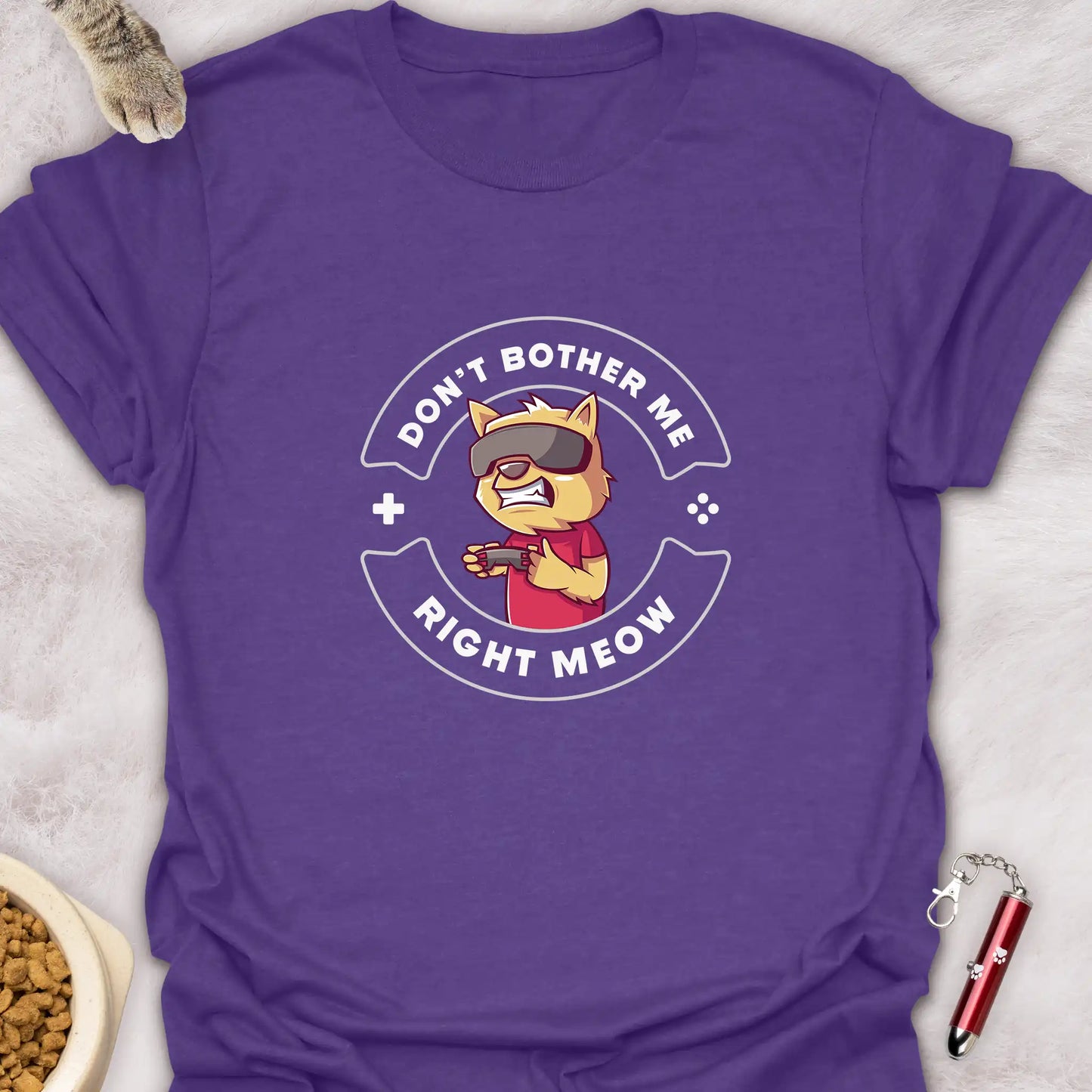 DON’T BOTHER ME RIGHT MEOW – FUNNY GAMER CAT T-SHIRT