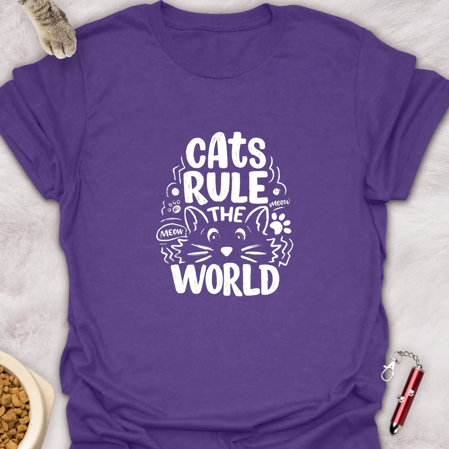 CATS RULE THE WORLD β PLAYFUL CAT T-SHIRT