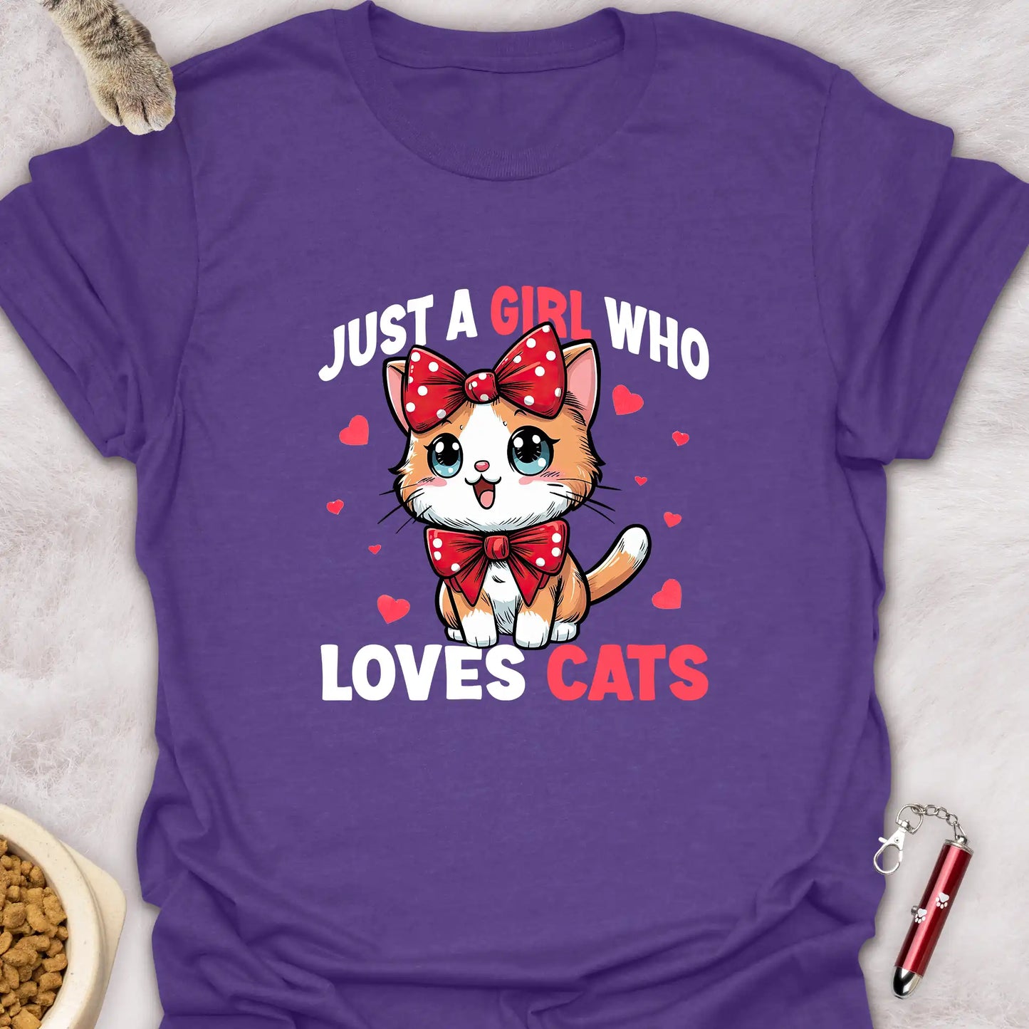 JUST A GIRL WHO LOVES CATS β KAWAII STYLE CAT T-SHIRT
