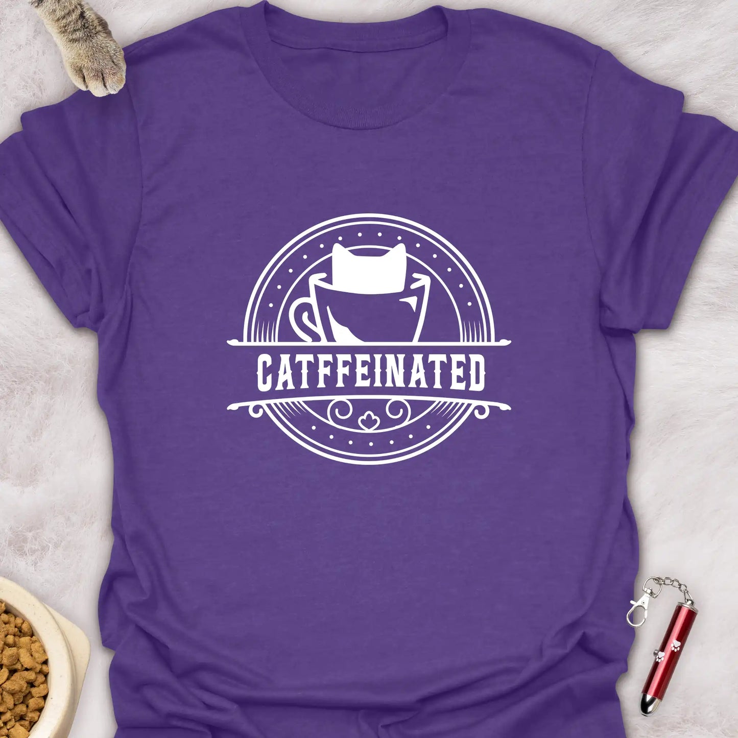CATFFEINATED β VINTAGE COFFEE CAT T-SHIRT