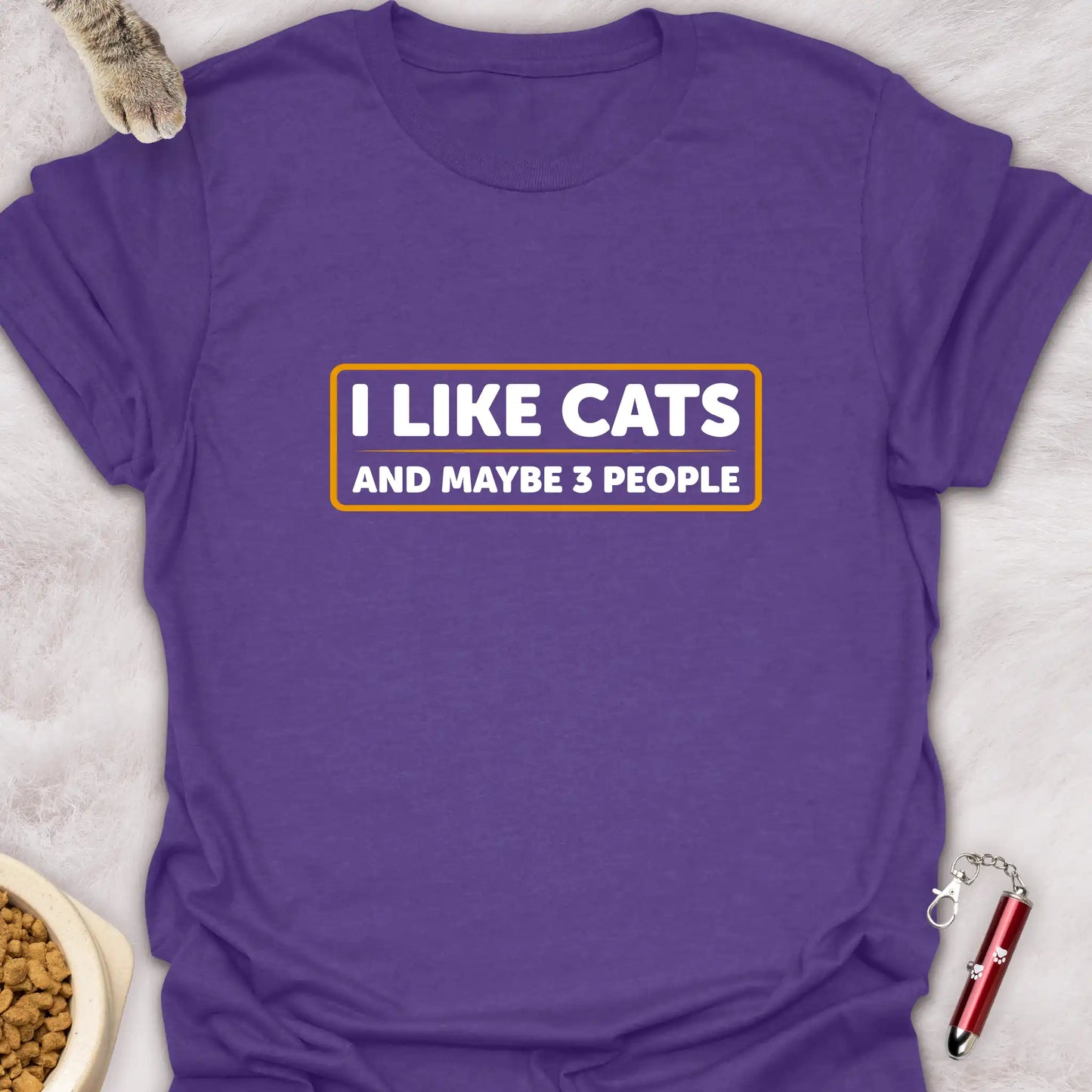I LIKE CATS AND MAYBE 3 PEOPLE β FUNNY CAT T-SHIRT