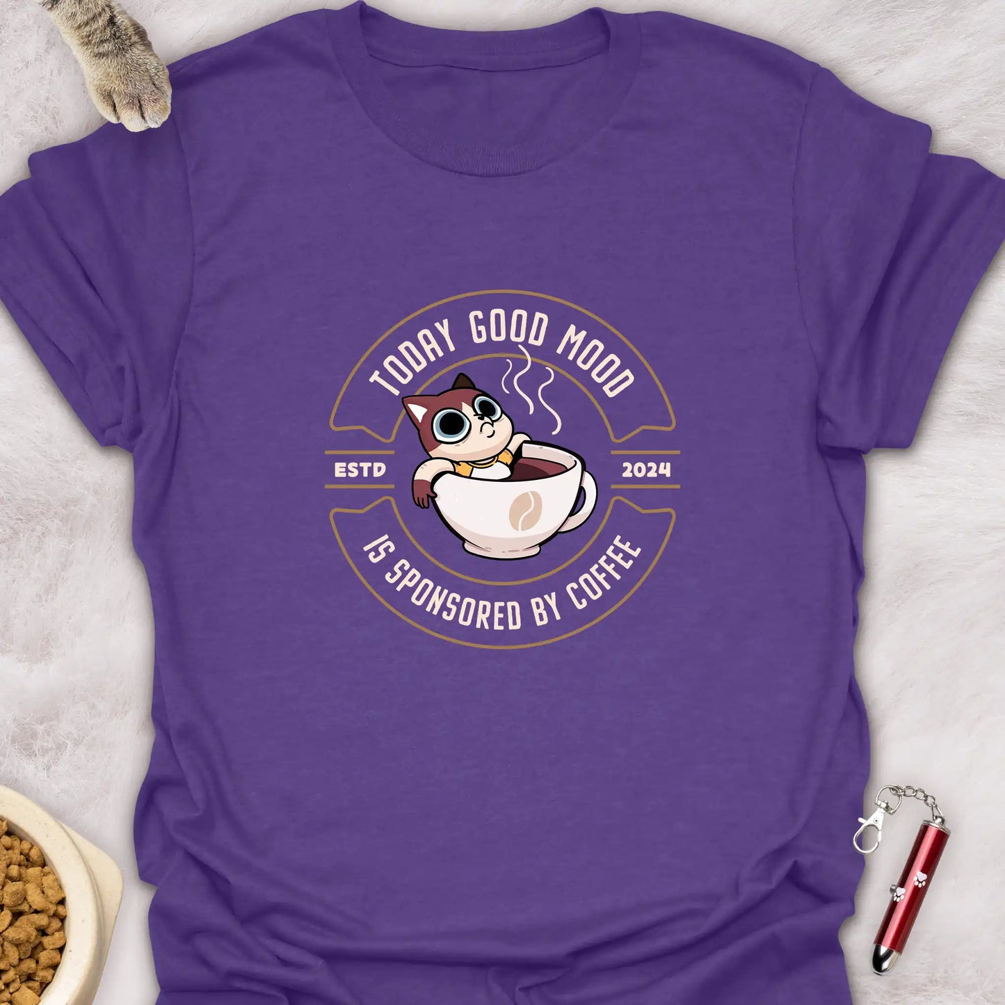 TODAY GOOD MOOD IS SPONSORED BY COFFEE β KAWAII COFFEE CAT T-SHIRT