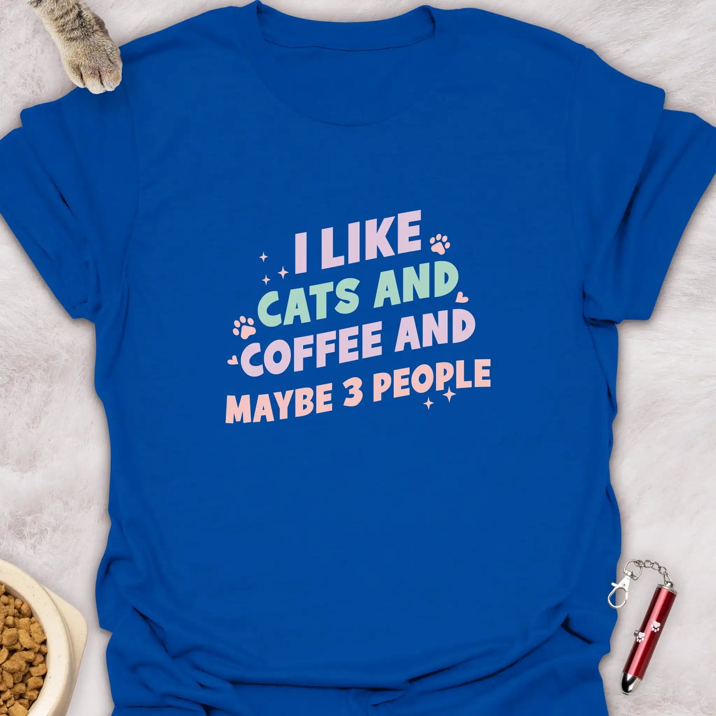I LIKE CATS AND COFFEE AND MAYBE 3 PEOPLE β FUNNY CAT T-SHIRT