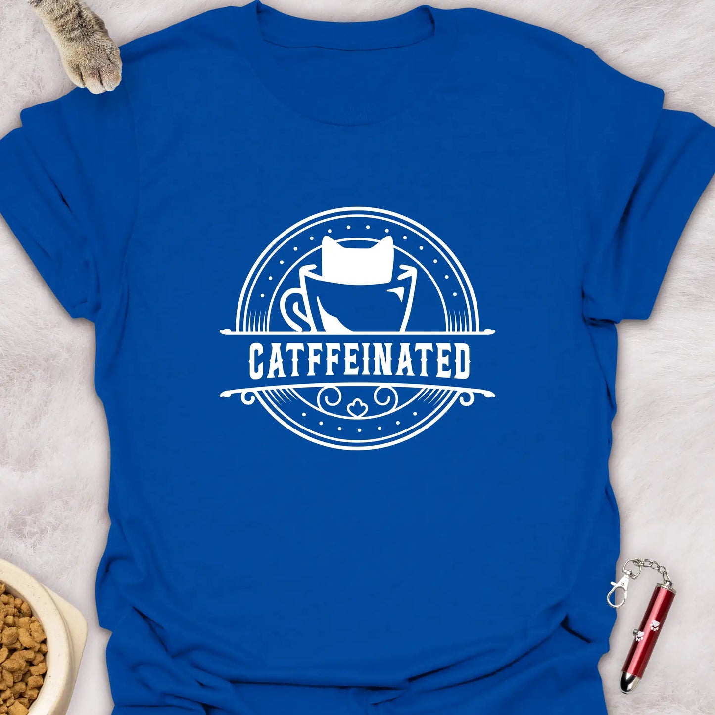 CATFFEINATED β VINTAGE COFFEE CAT T-SHIRT