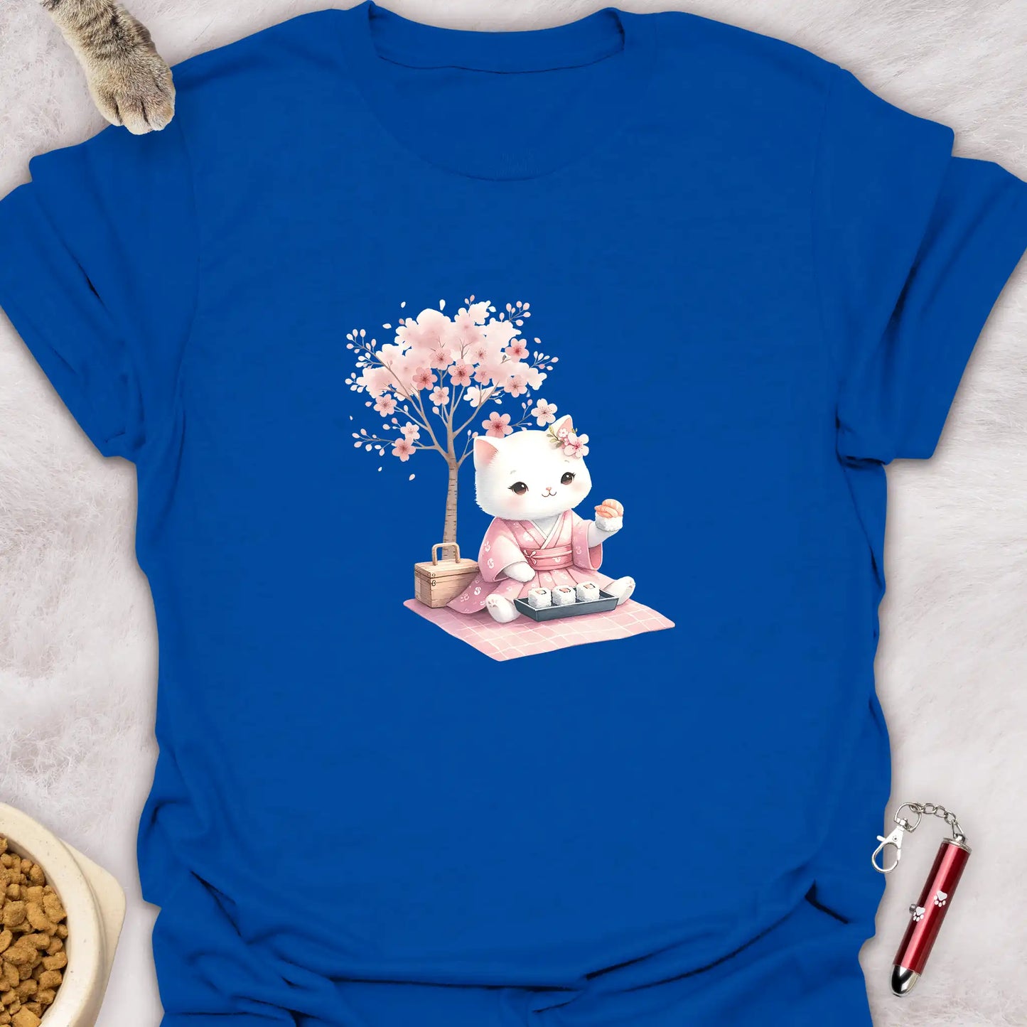KIMONO KITTEN β SAKURA PICNIC KAWAII CAT T-SHIRT