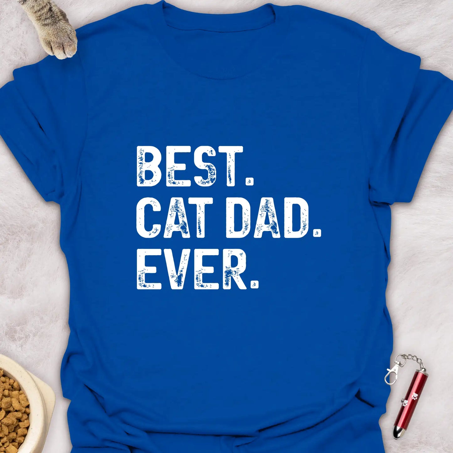 BEST CAT DAD EVER β DISTRESSED TEXT DESIGN T-SHIRT