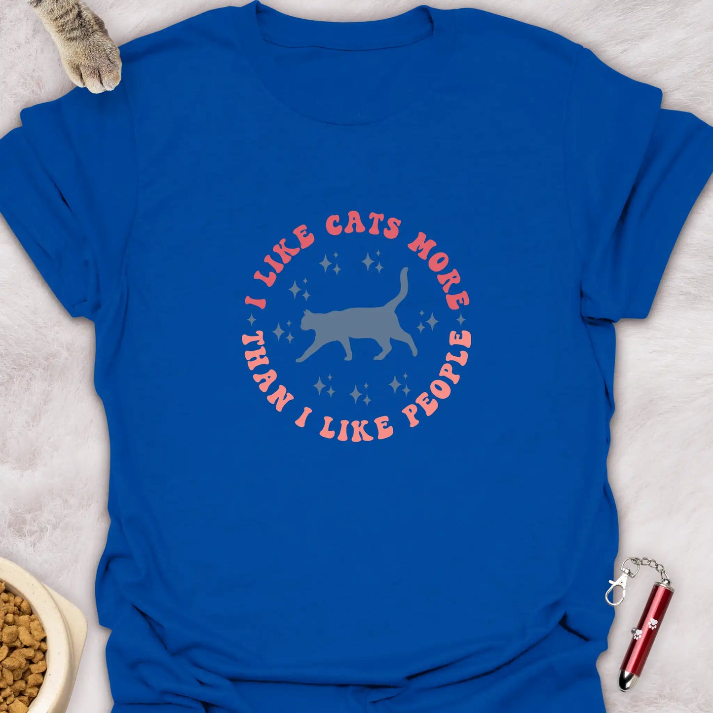 I LIKE CATS MORE THAN I LIKE PEOPLE β RETRO MINIMALIST FUNNY CAT T-SHIRT