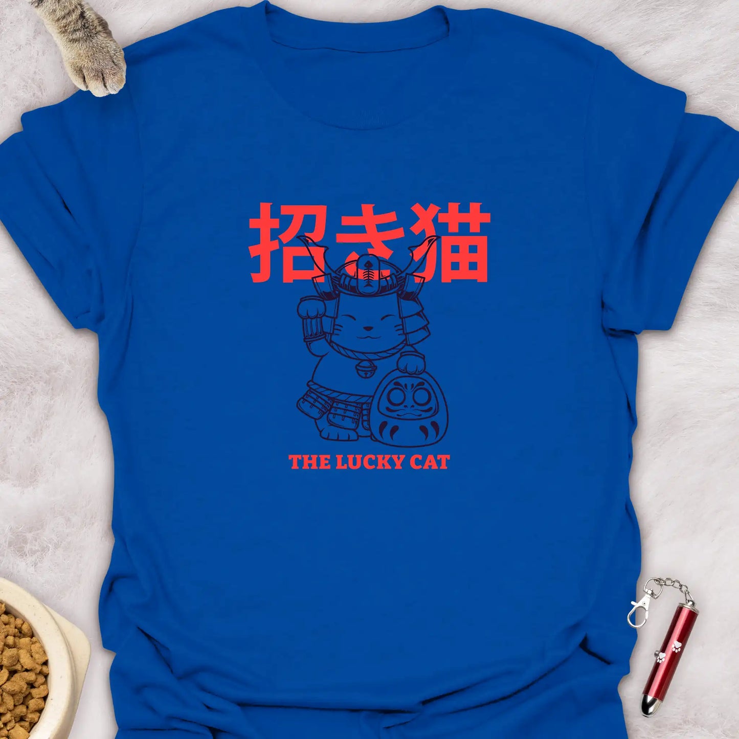 SAMURAI MANEKI NEKO WITH DARUMA β LUCKY CAT T-SHIRT