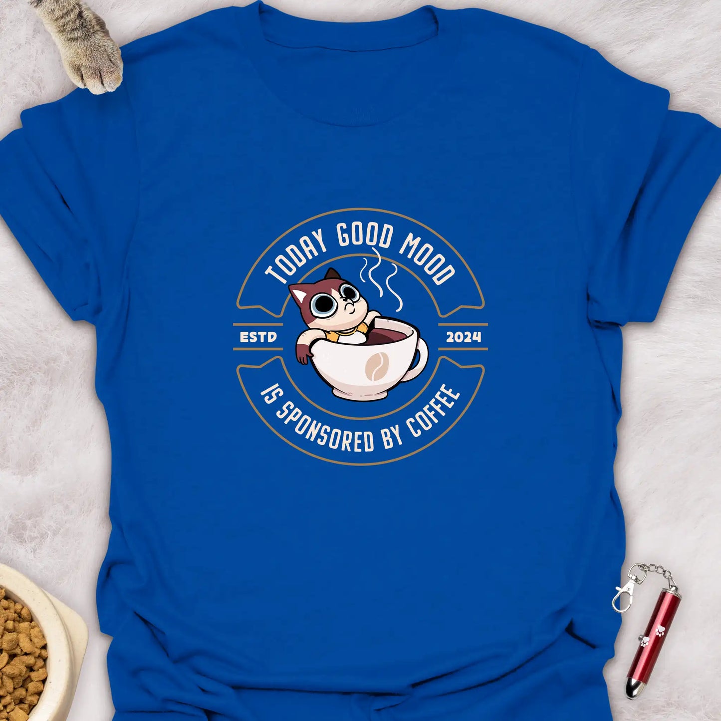 TODAY GOOD MOOD IS SPONSORED BY COFFEE β KAWAII COFFEE CAT T-SHIRT