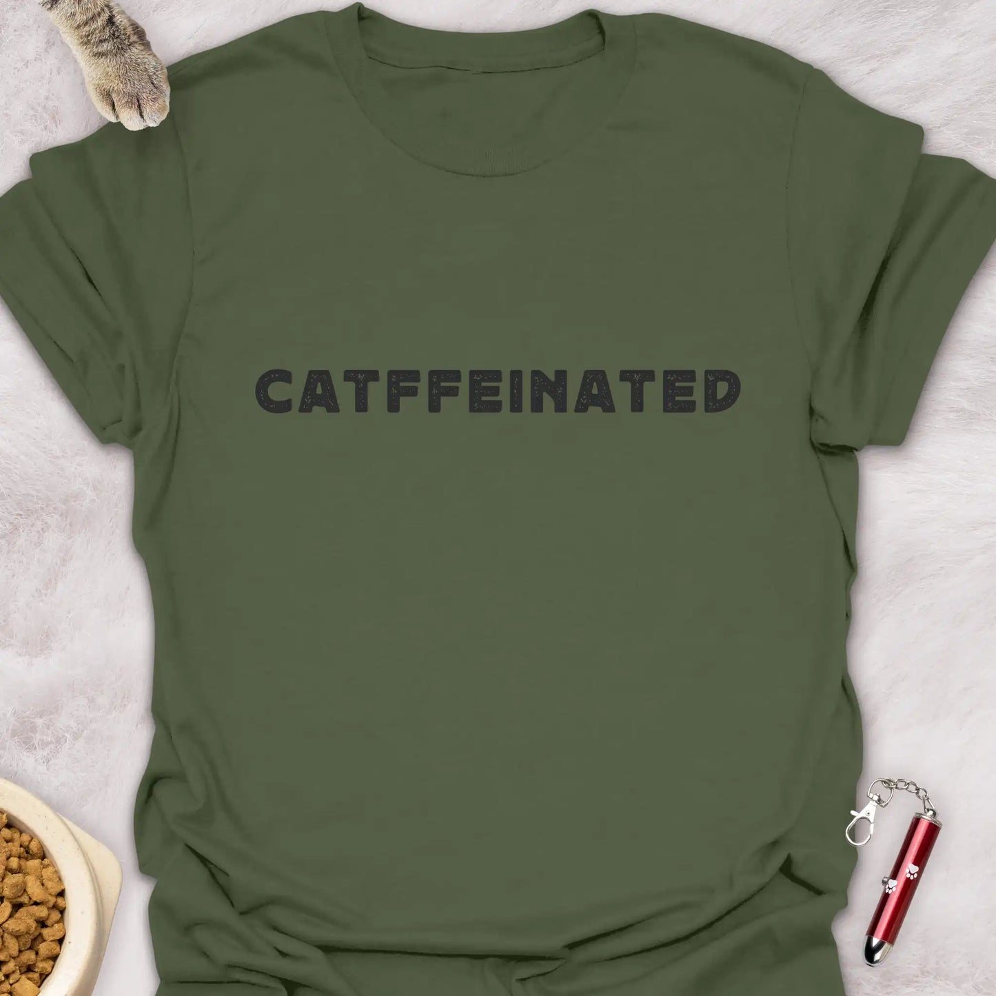 CATFFEINATED – FUN COFFEE & CAT T-SHIRT